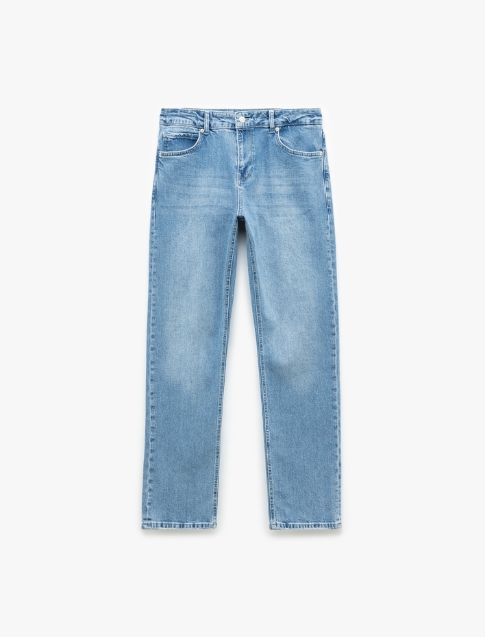  Normal Bel Pamuklu Straight Fit Jean Pantolon - Mark Jean