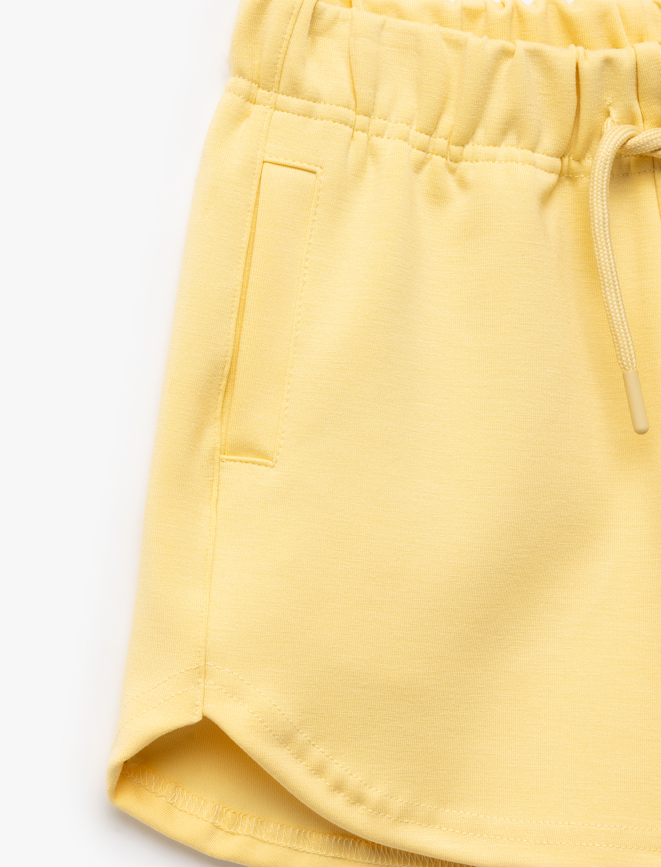  Kız Çocuk Viskon Kumaş Karışımlı Beli Lastikli Bağlamalı Cepli Mini Şort