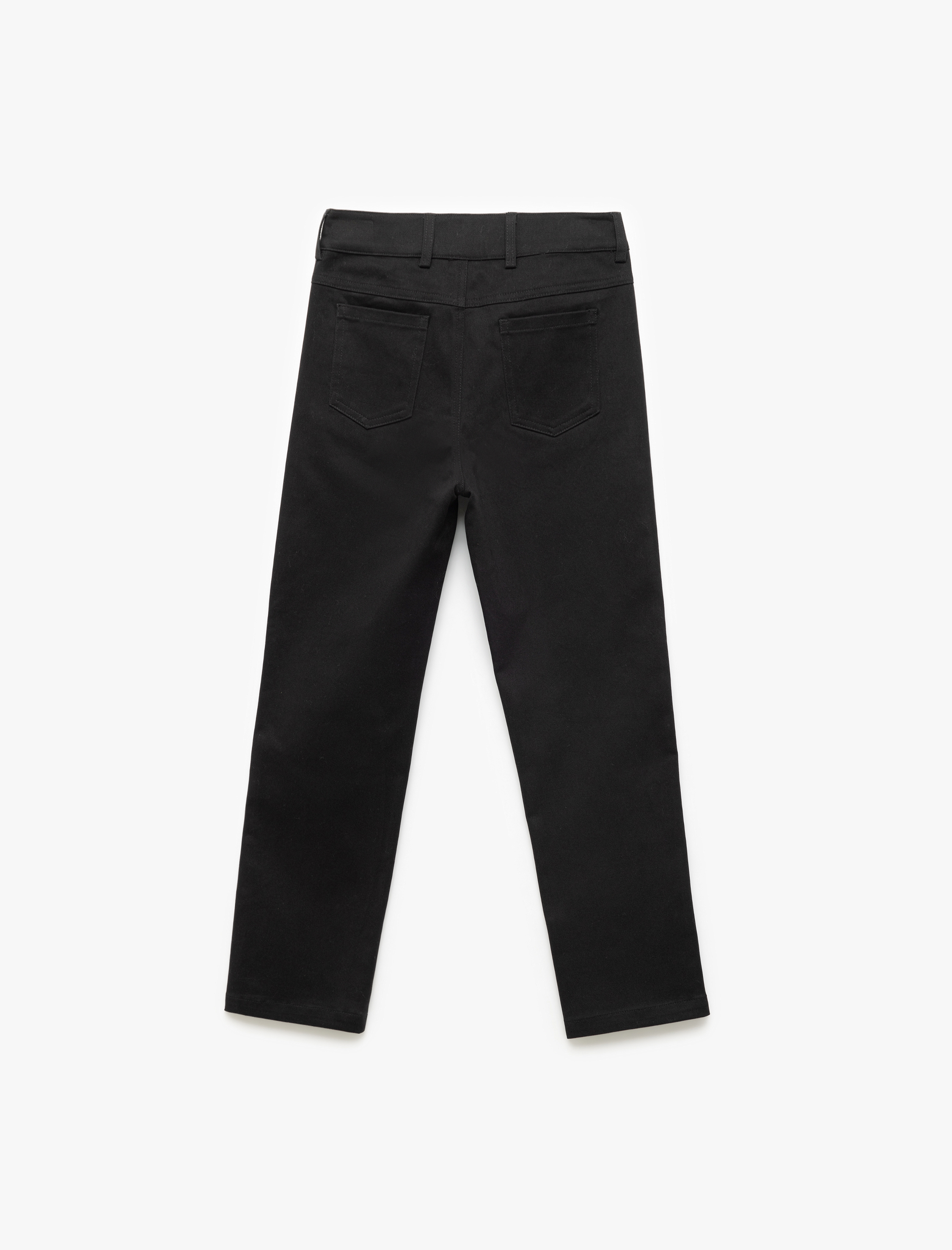  Erkek Çocuk Pamuklu Düğmeli Cep Detaylı Basic Okul Pantolonu