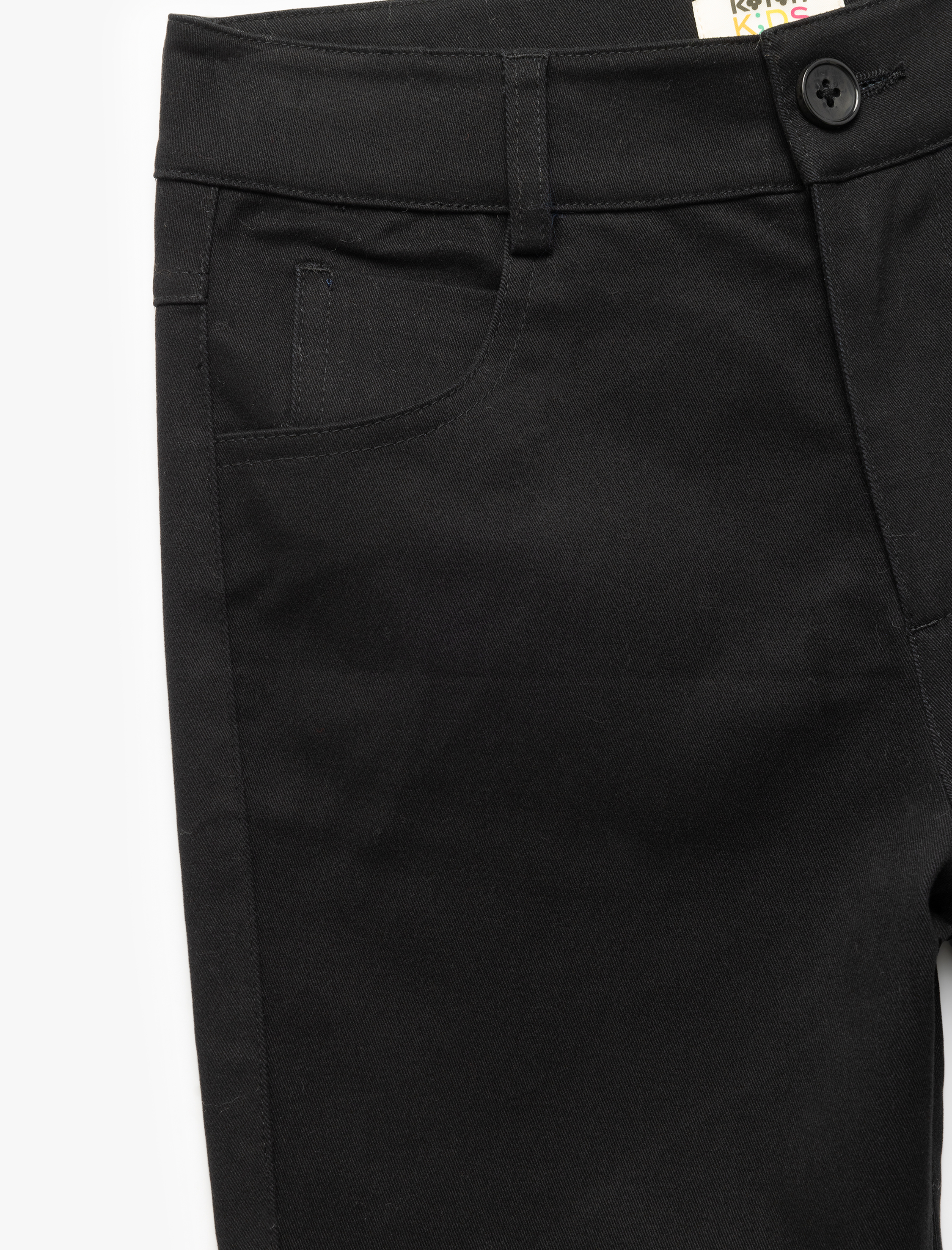  Erkek Çocuk Pamuklu Düğmeli Cep Detaylı Basic Okul Pantolonu