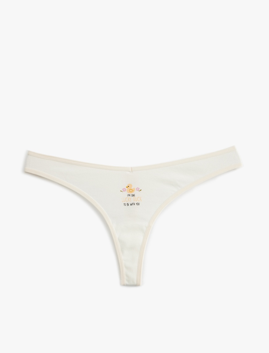   Pamuklu Ördek Baskılı String Külot