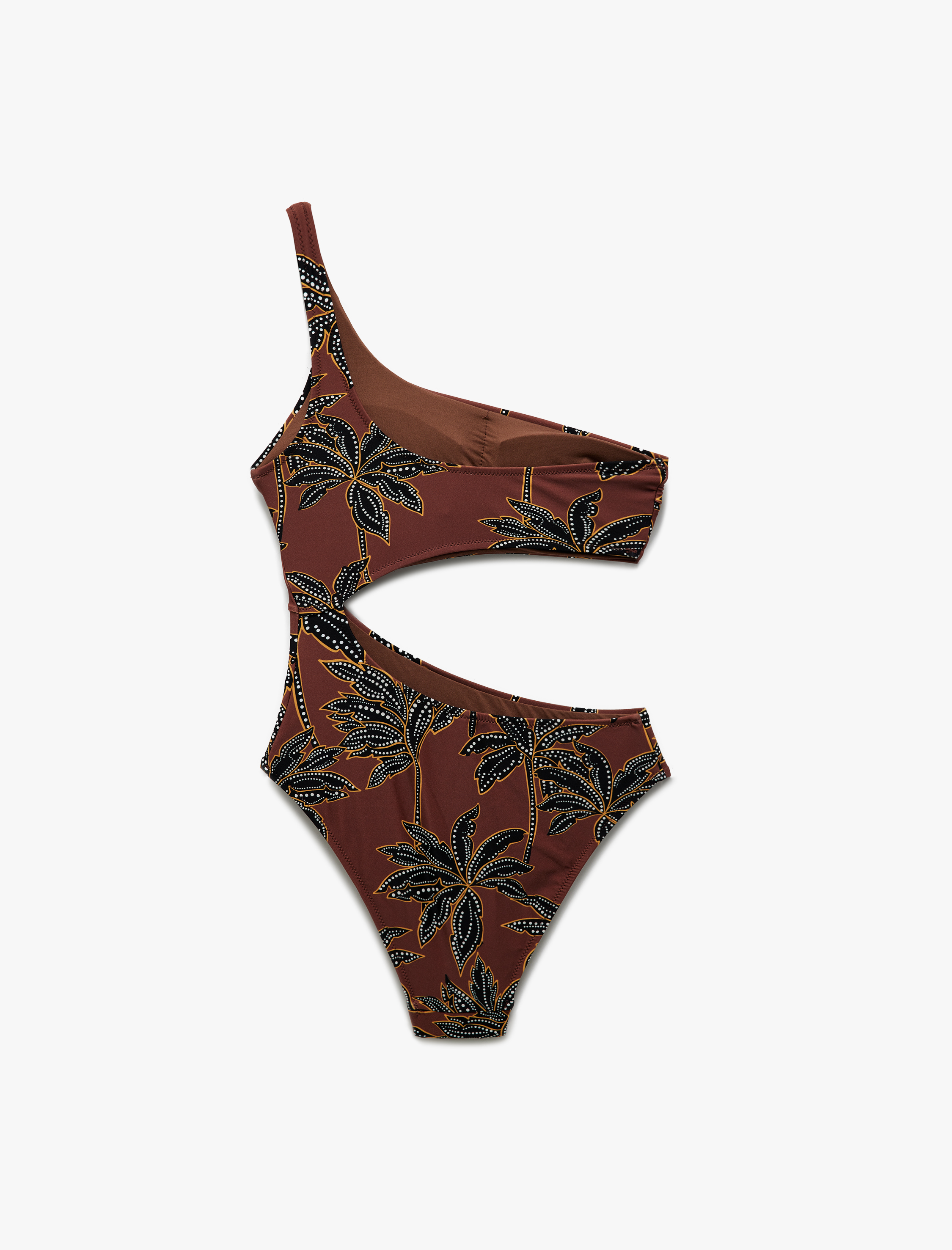   Hafif Destekli Çiçek Desenli Tek Omuz Mayokini