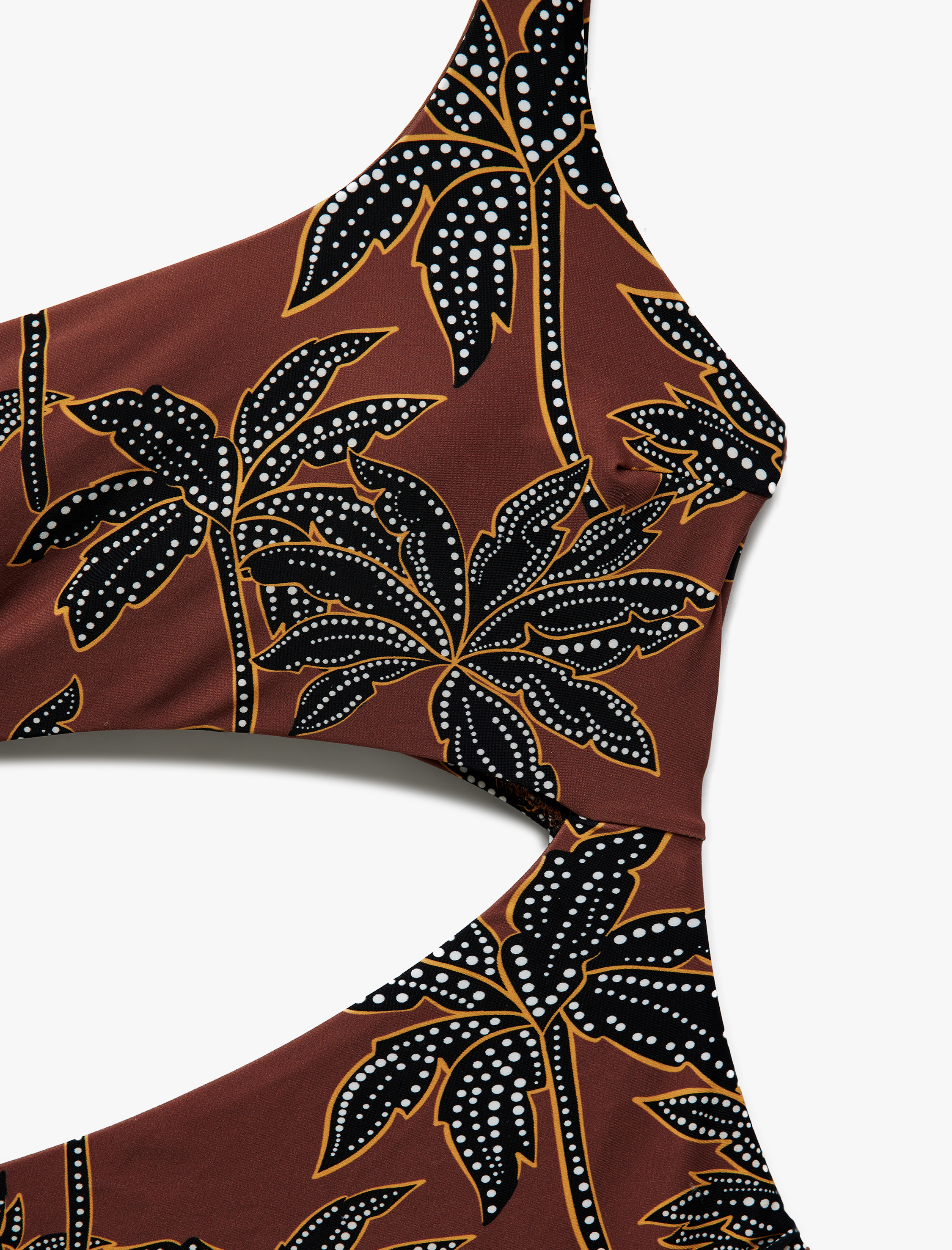   Hafif Destekli Çiçek Desenli Tek Omuz Mayokini