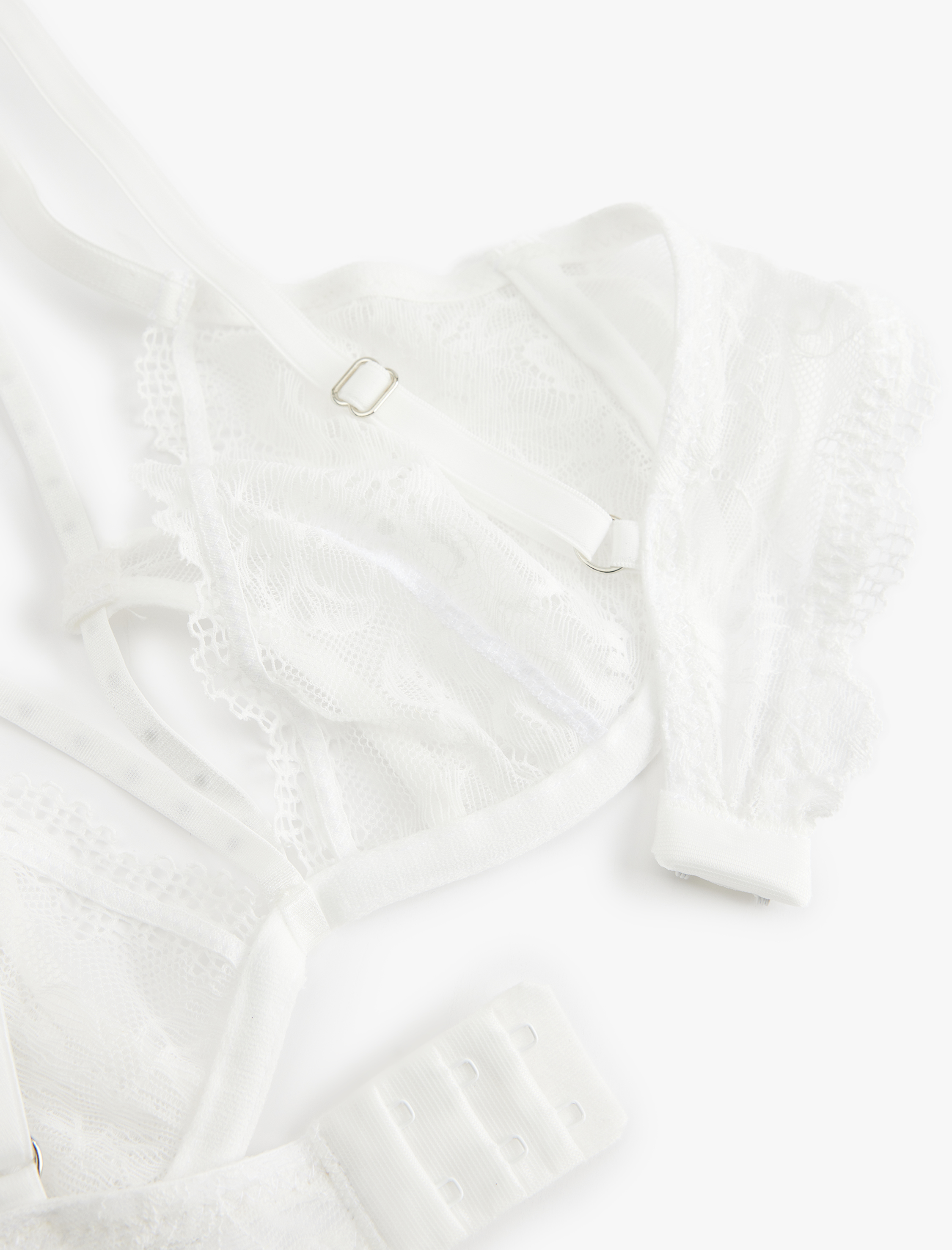 Transparan Taş Detaylı Balenli Dantelli Sütyen