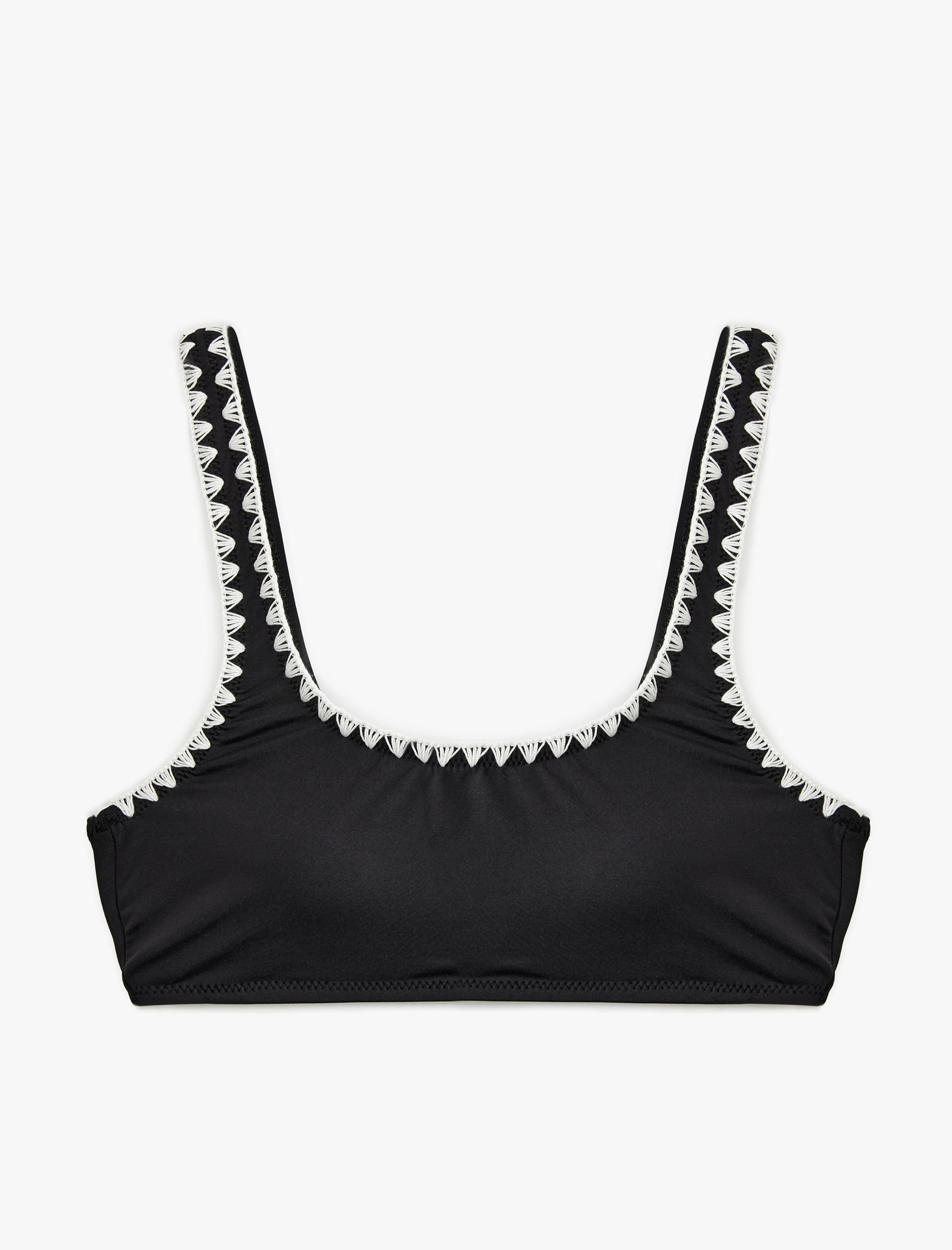 Koton Kadın Astarlı Hafif Destekli Kroşe Detaylı U Yaka Bralet Bikini Üstü -1