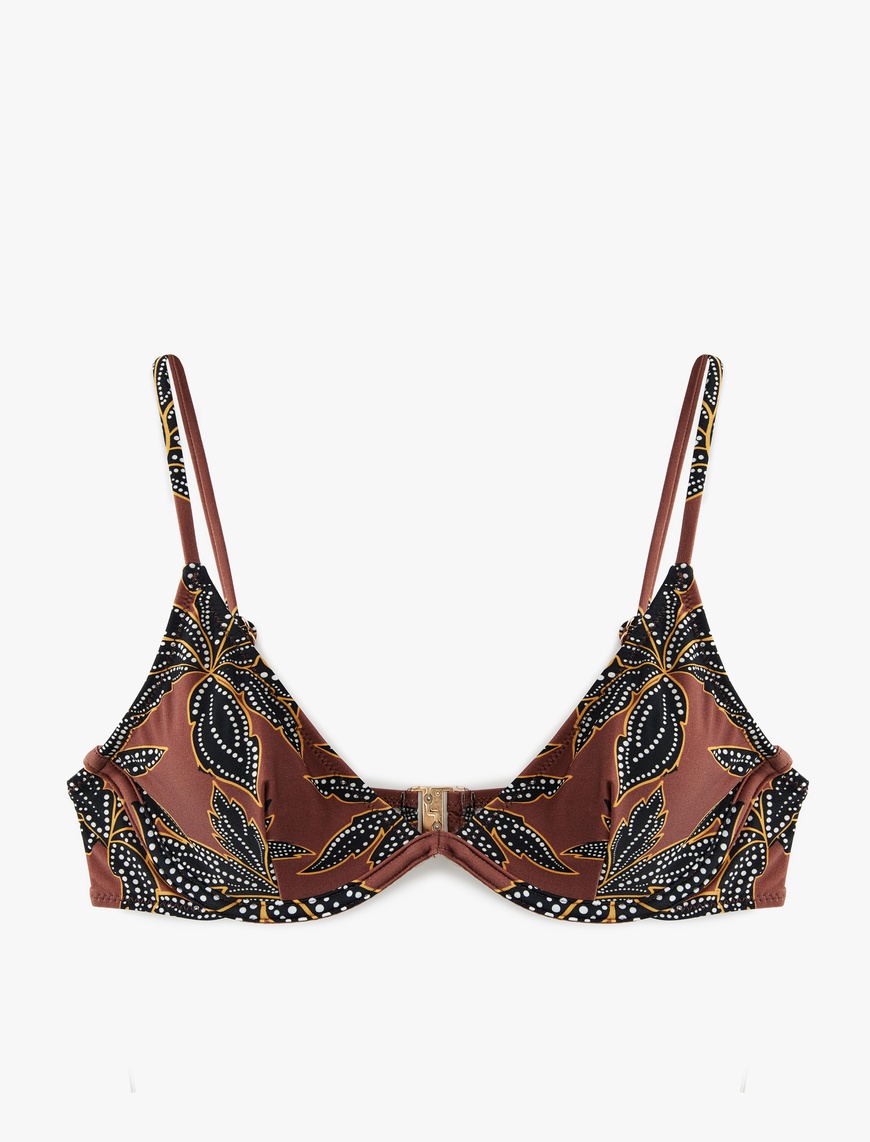   Çiçek Desenli Balenli Bikini Üst