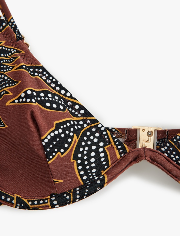  Çiçek Desenli Balenli Bikini Üst