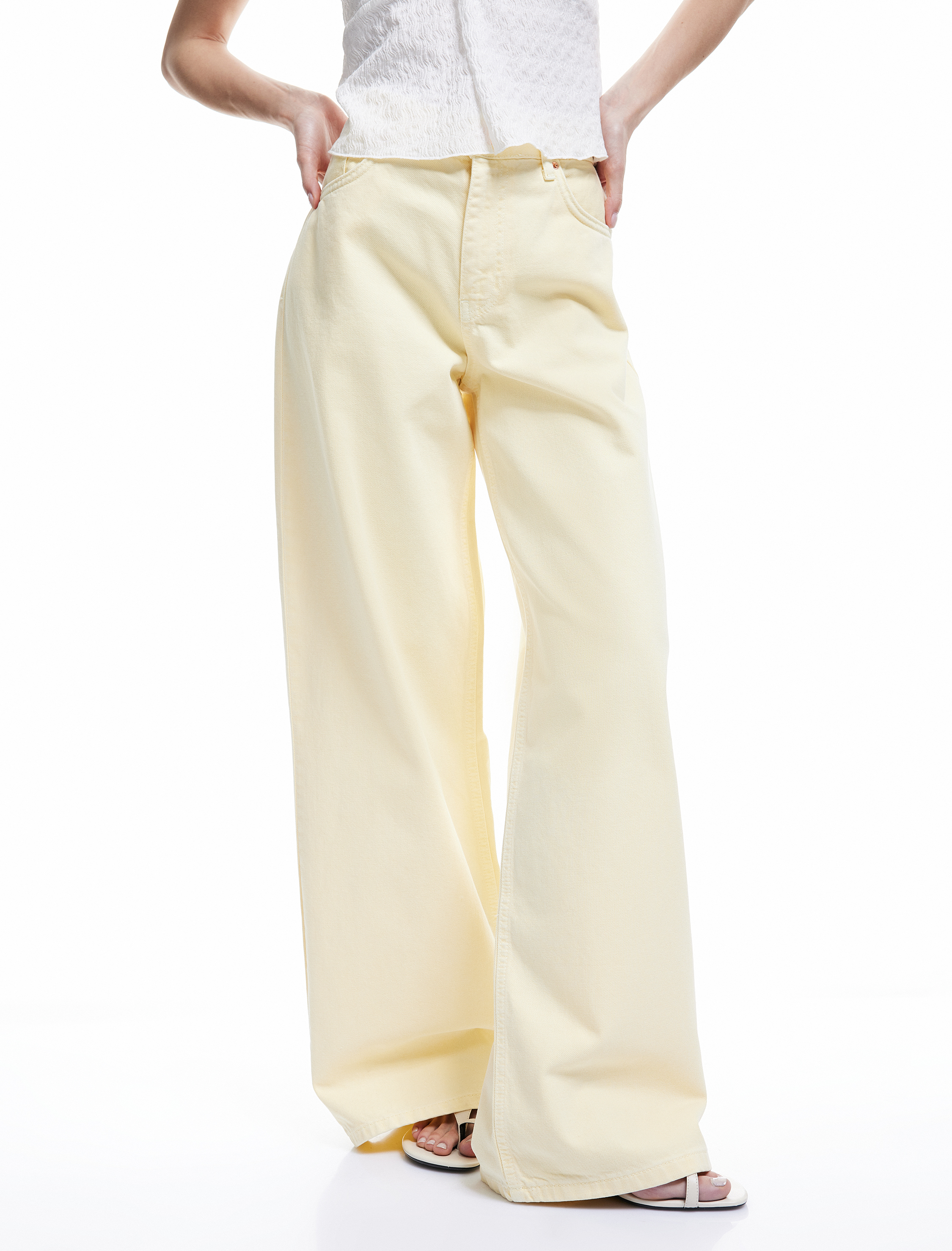   Bol Kalıp Geniş Paça Cepli Denim Pantolon - Loose Straight Fit Jean