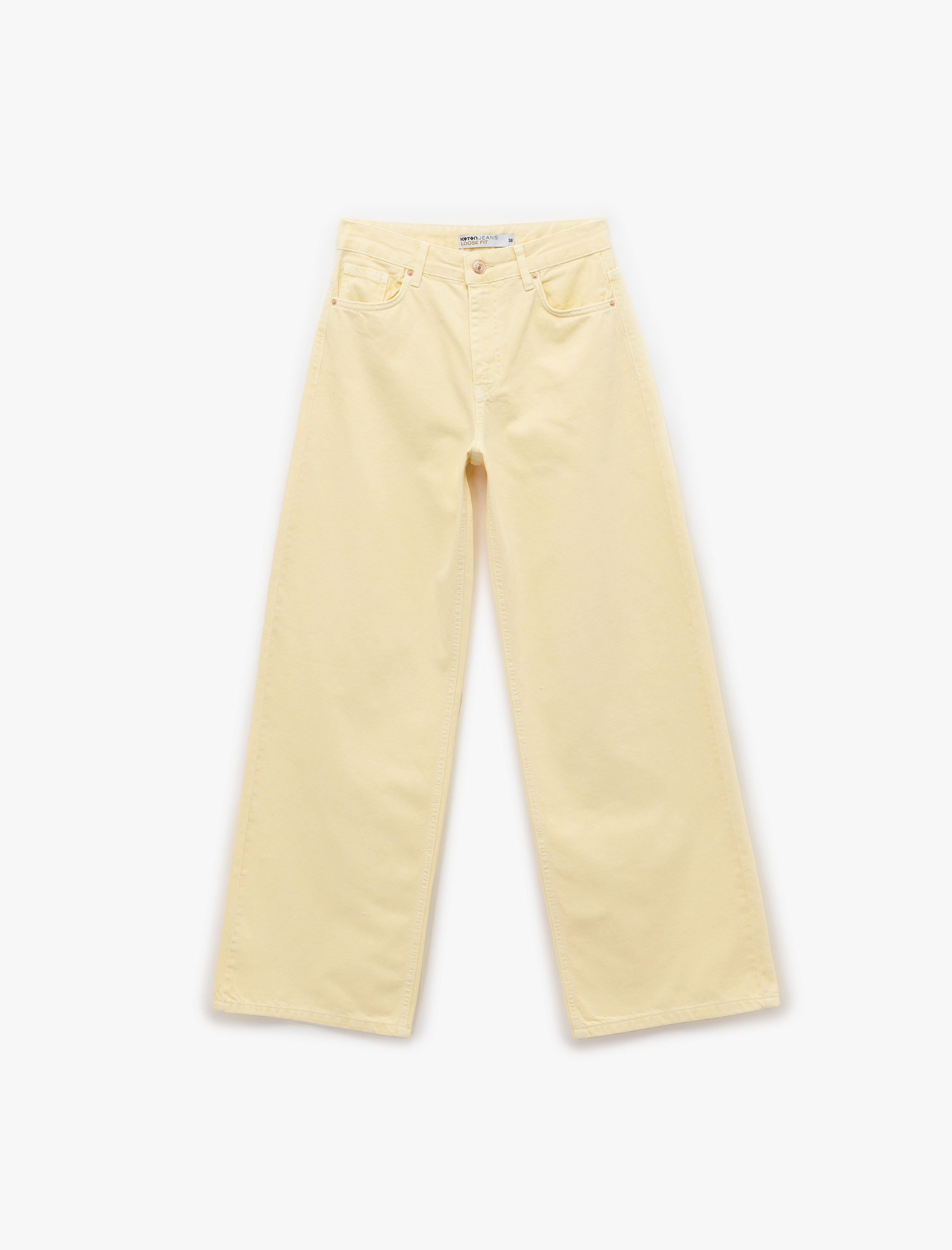   Bol Kalıp Geniş Paça Cepli Denim Pantolon - Loose Straight Fit Jean