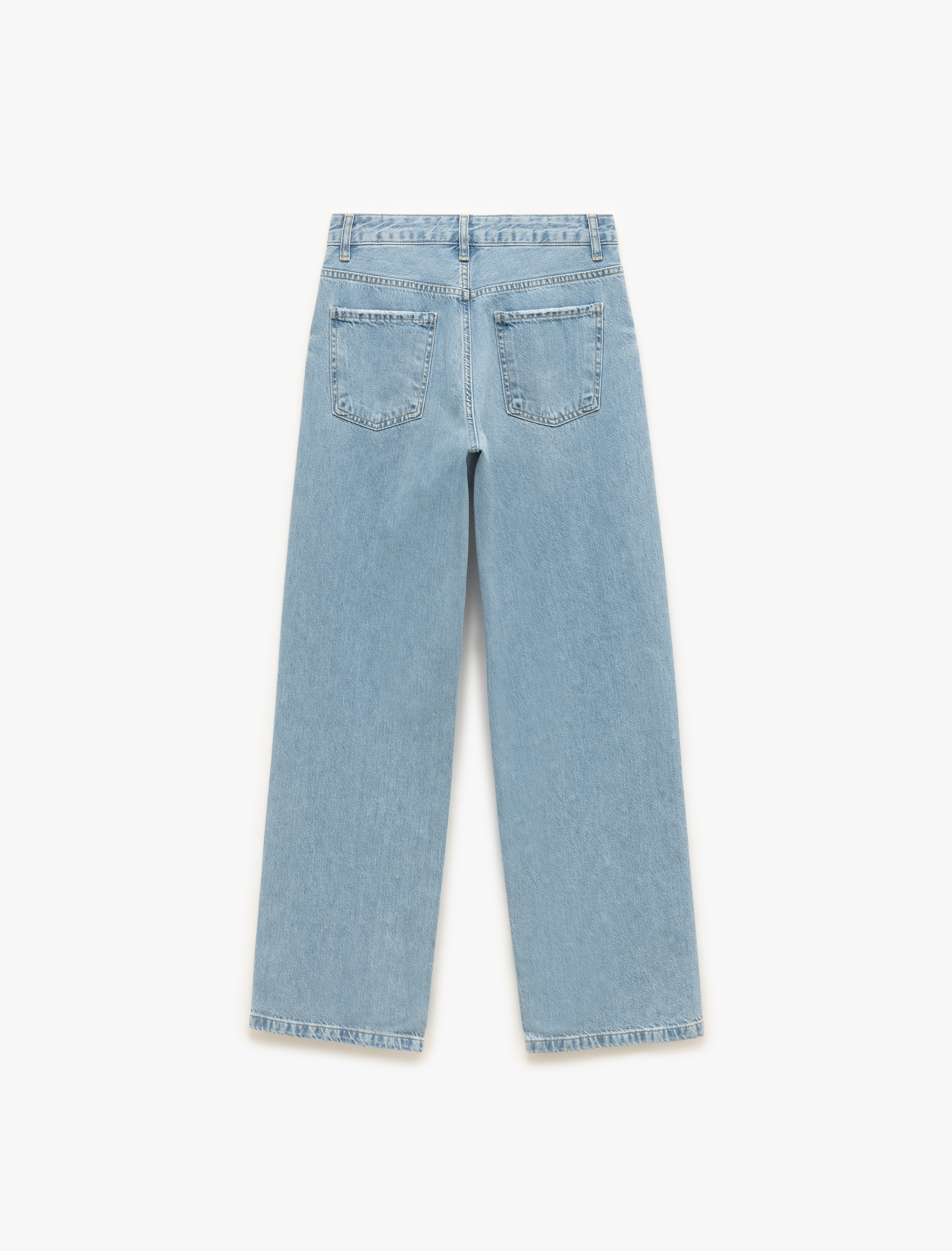   Normal Bel Düğmeli Taş Detaylı Jean Pantolon - Straight Fit Jean