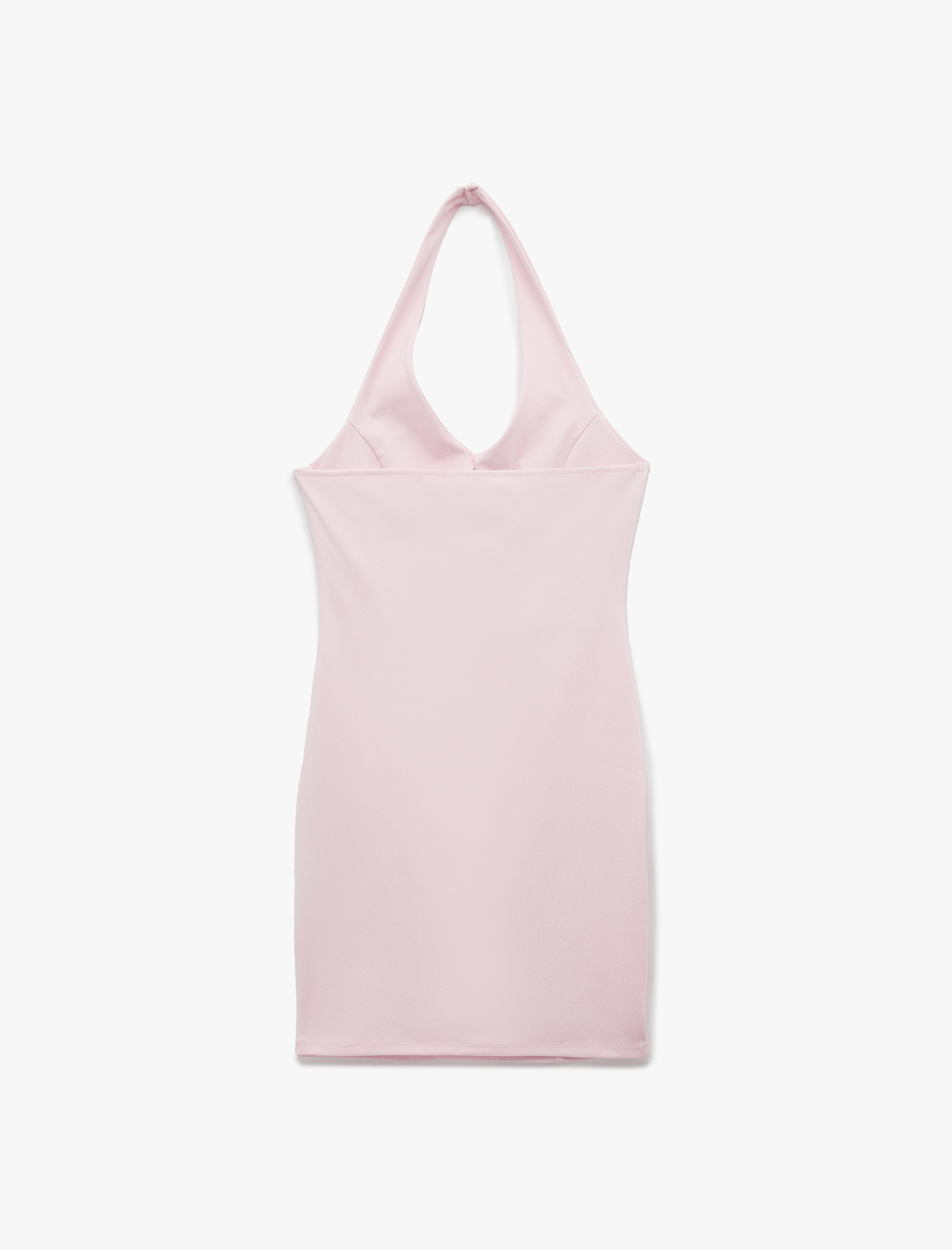   Fiyonk Detaylı Kolsuz V Yaka Mini Elbise