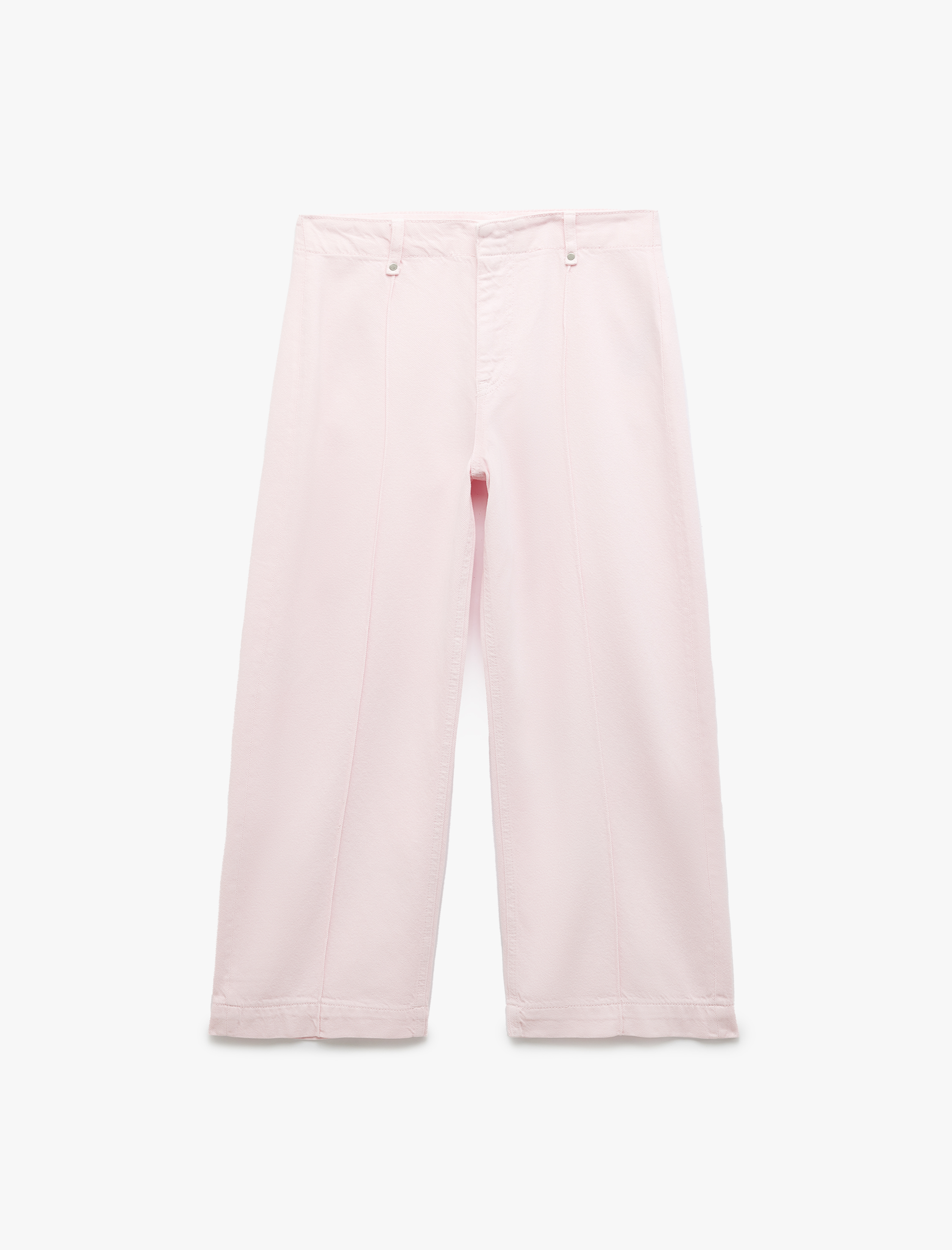   Cep Detaylı Yüksek Bel Geniş Paça Pantolon