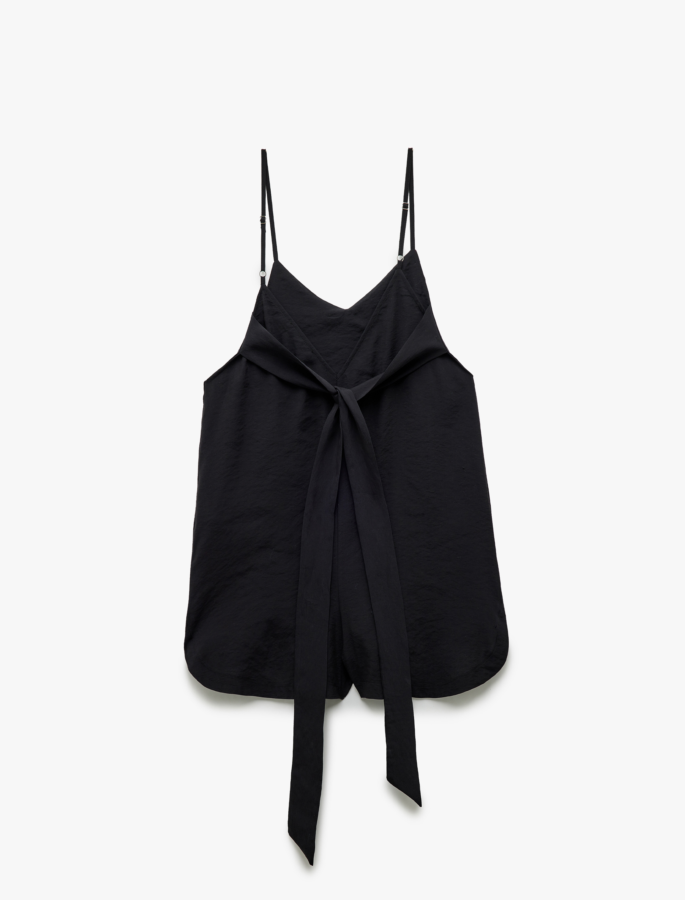   Bağlama Detaylı Modal Karışımlı İnce Askılı Tulum