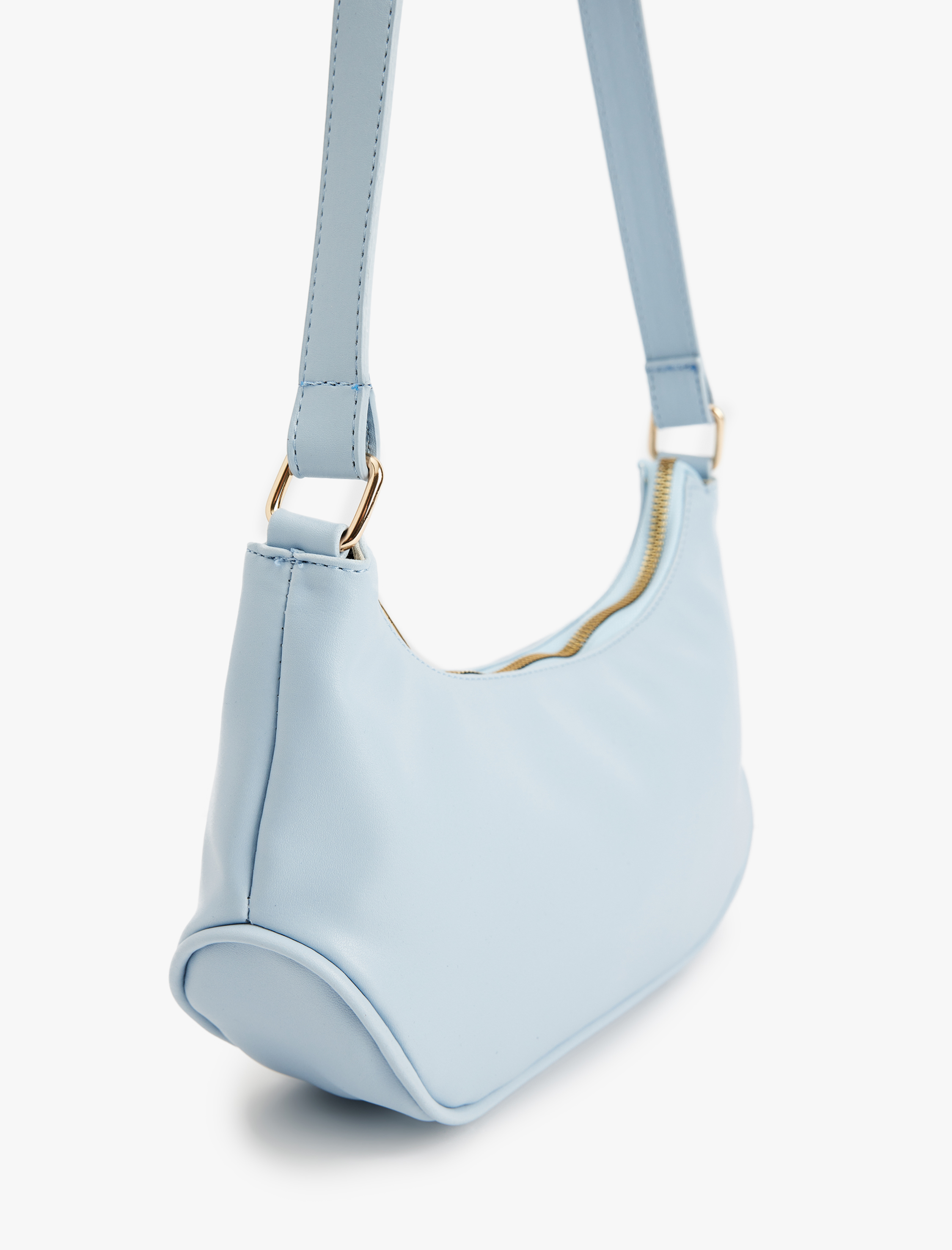  Kadın Saplı Fermuarlı Suni Deri Omuz Çantası