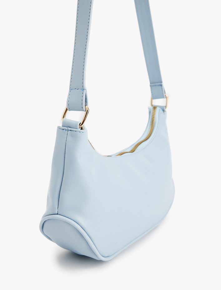 Kadın Saplı Fermuarlı Suni Deri Omuz Çantası