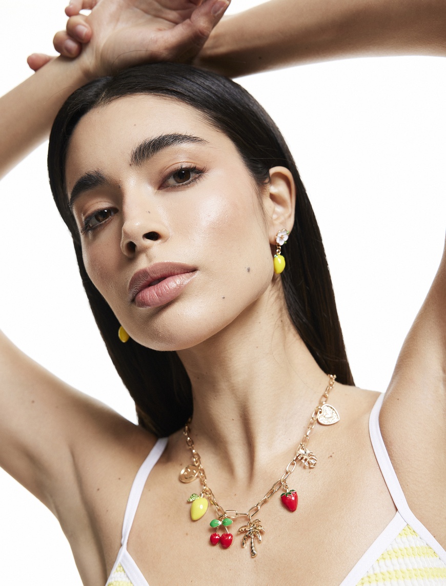  Kadın Koton X Sibil Çetinkaya - Meyve Charm Detaylı Zincir Kolye