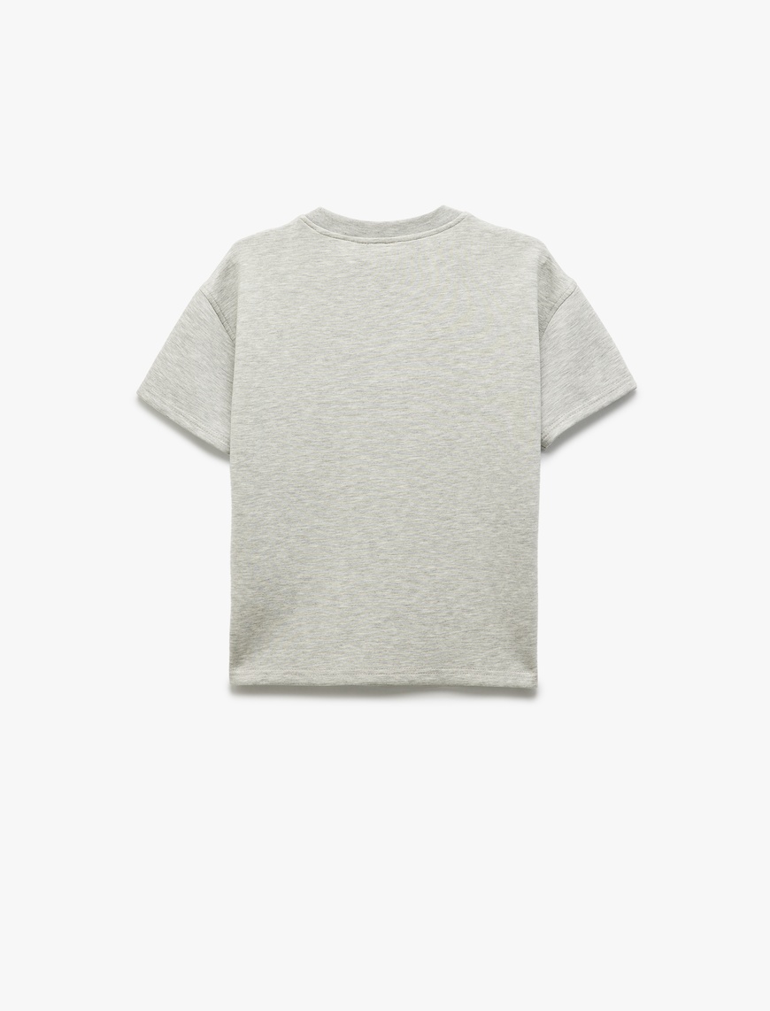  Erkek Çocuk Viskon Karışımlı Bisiklet Yaka Basic Kısa Kollu Oversize Sweatshirt