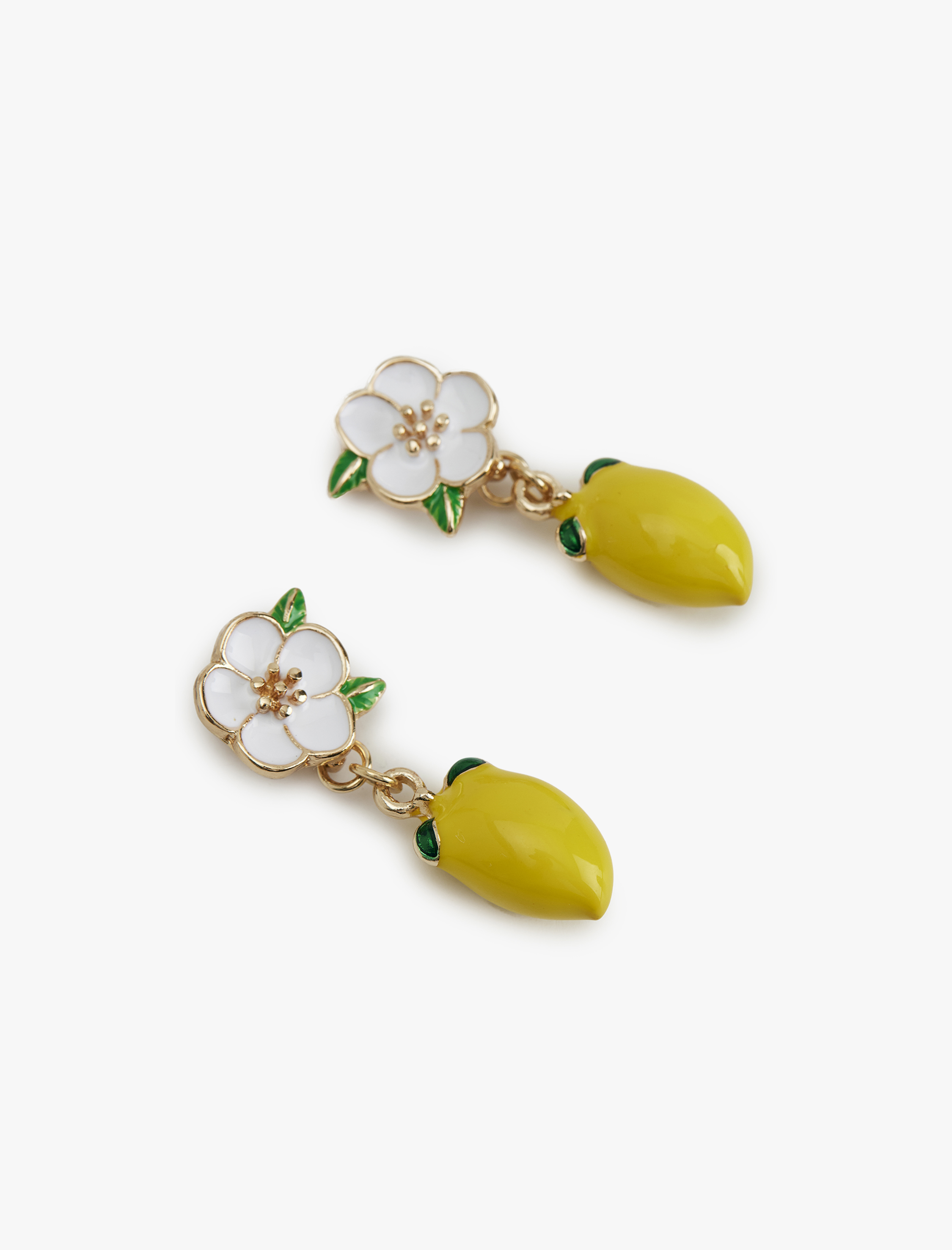  Kadın Çelik Karışımlı Çiçekli Sallantılı Meyve Küpe - Koton X Sibil Çetinkaya