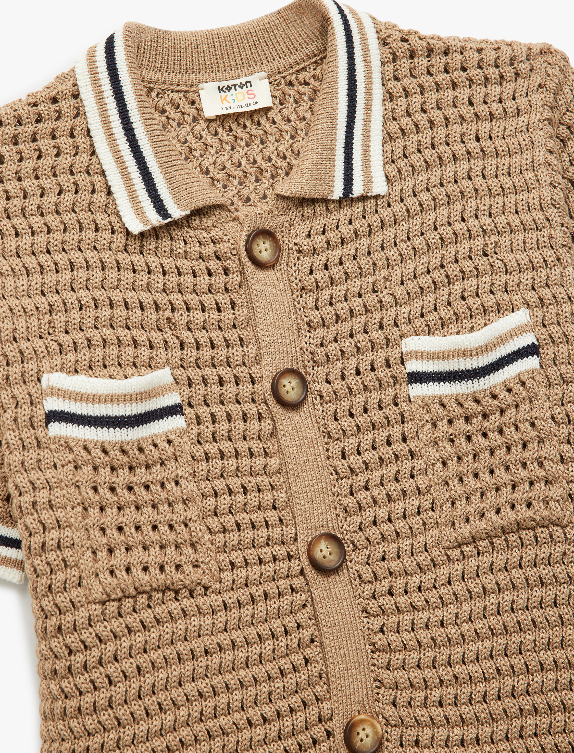  Erkek Çocuk Kısa Kollu Cep Detaylı Triko Polo Yaka Tişört