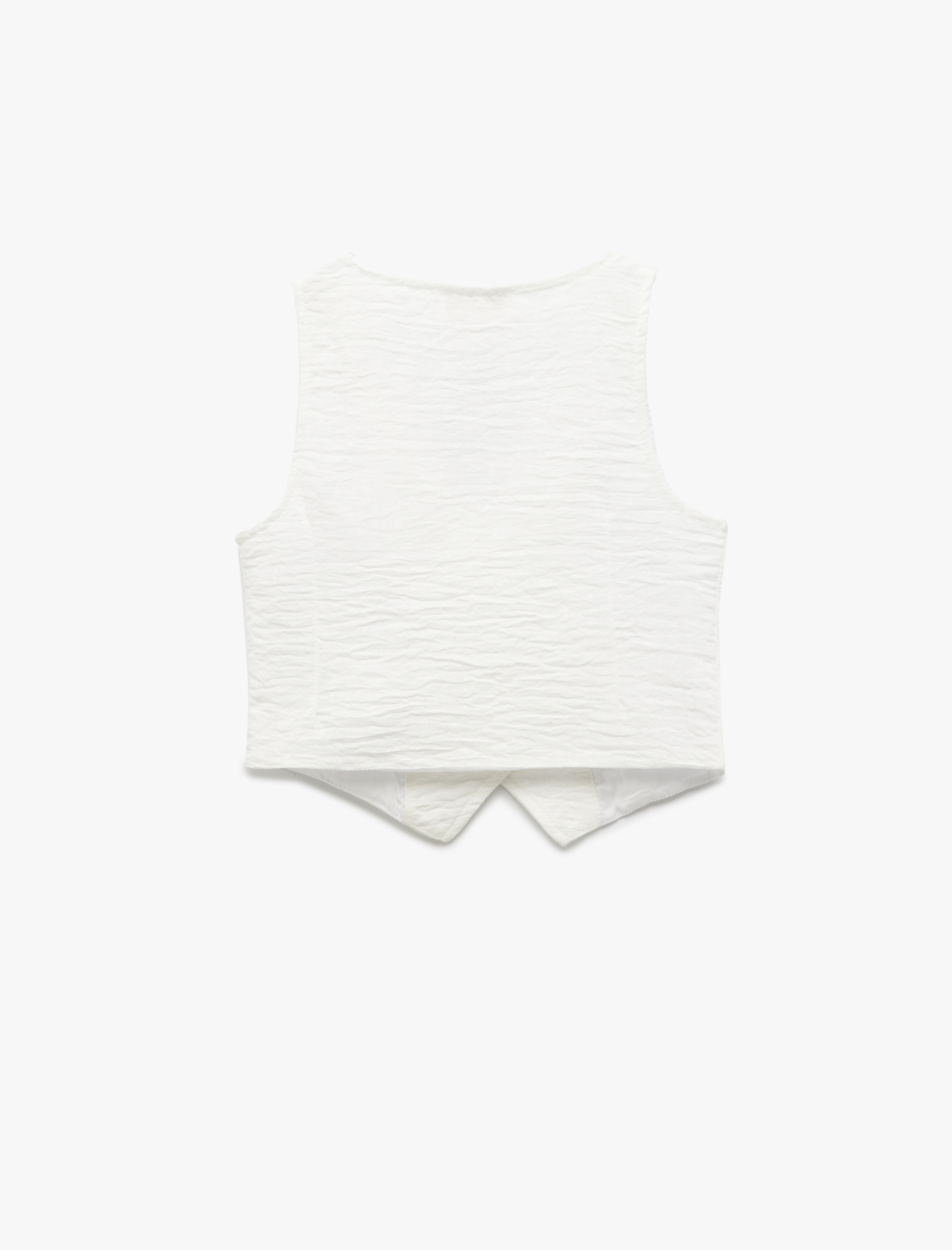  Kız Çocuk V Yaka Pamuk Astarlı Kolsuz Düğmeli Yelek