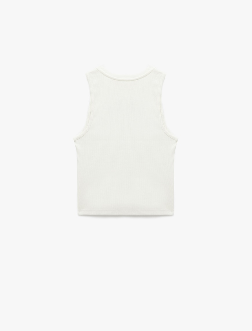   Kolsuz Bisiklet Yaka Çilek Baskılı Fitilli Crop Bluz