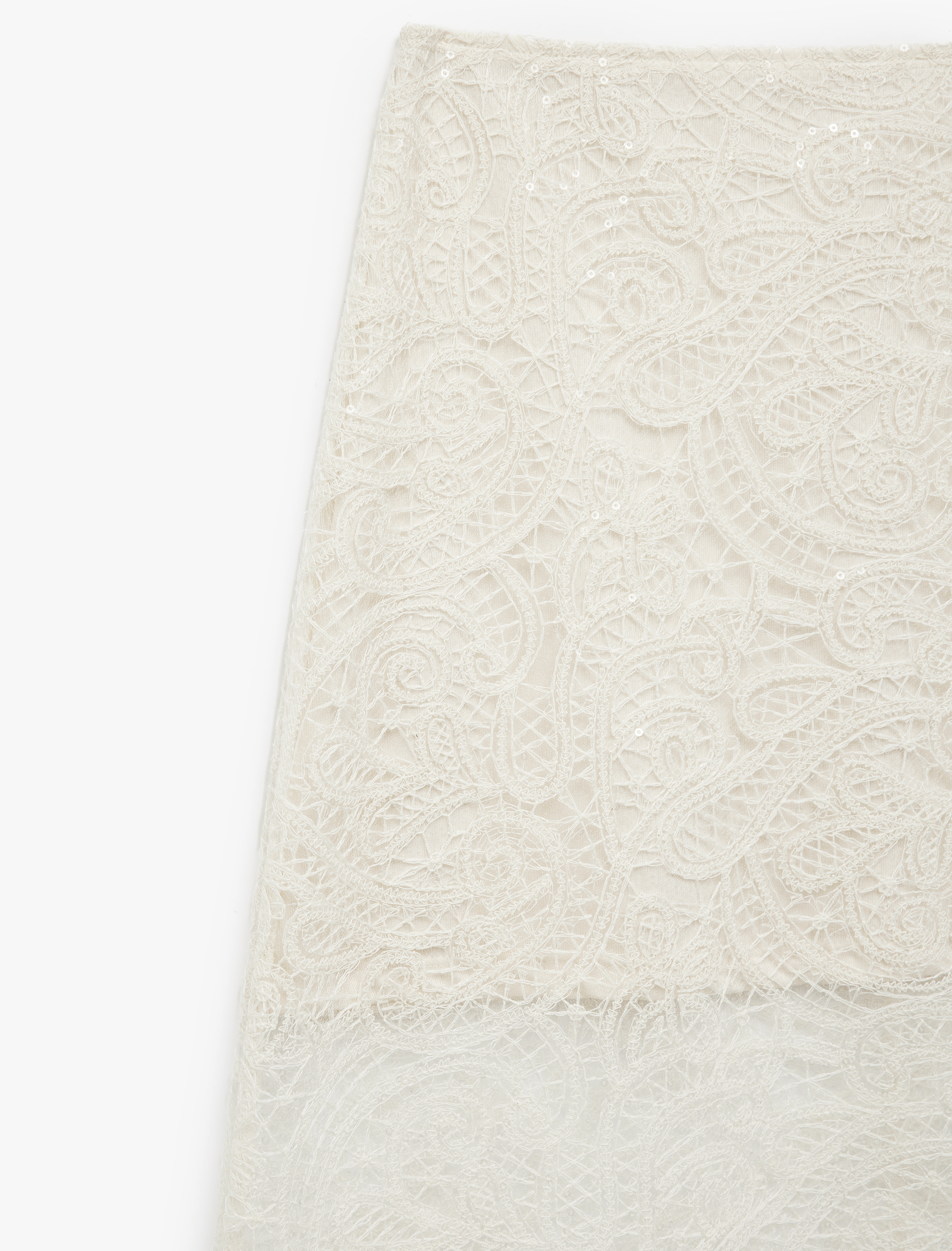   Koton X Melis Ağazat - Dantelli Dar Kesim Mini Astarlı Midi Boy Tül Etek