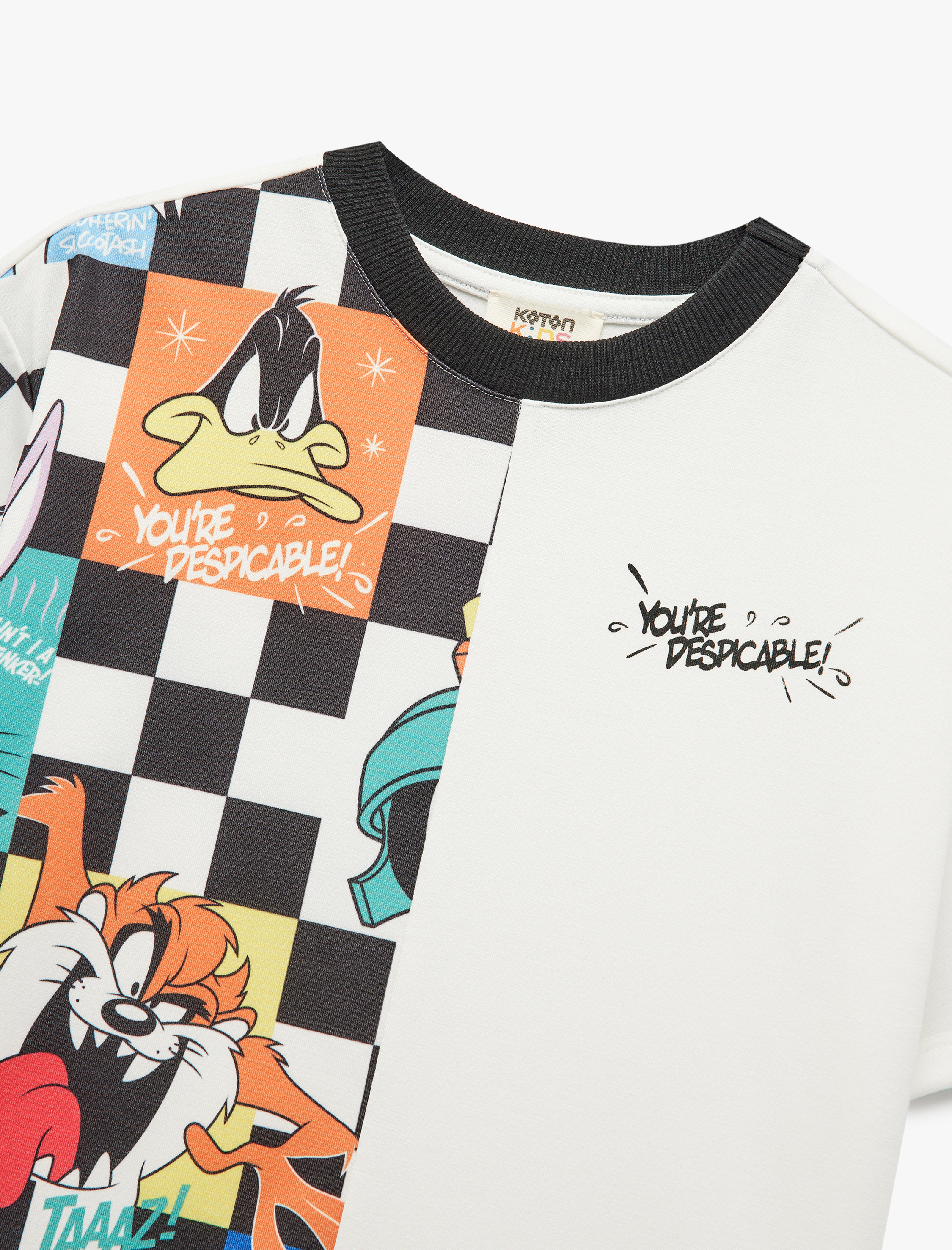  Erkek Çocuk Lisanslı Looney Tunes Baskılı Kısa Kollu Bisiklet Yaka Tişört