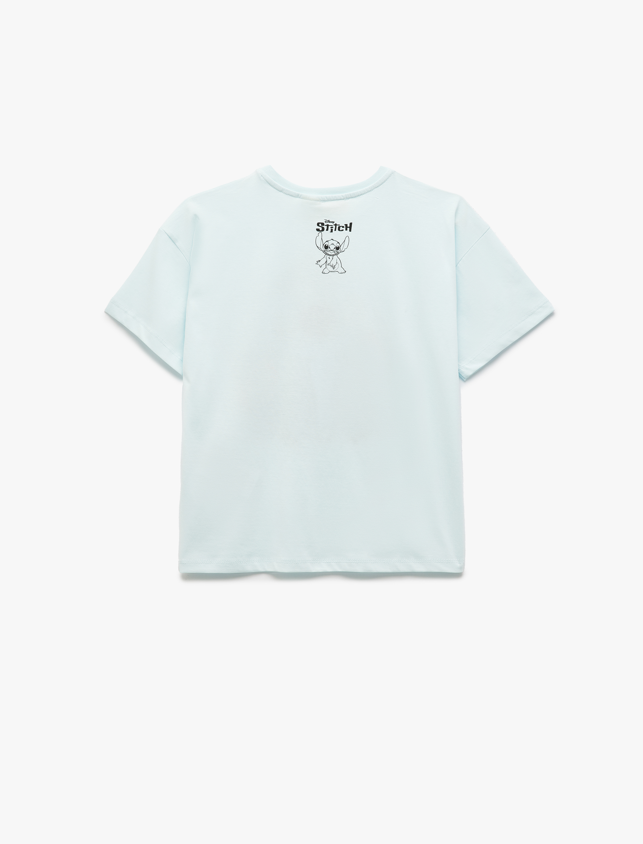  Kız Çocuk Kısa Kollu Bisiklet Yaka Pamuklu Lisanslı Stitch Tişört