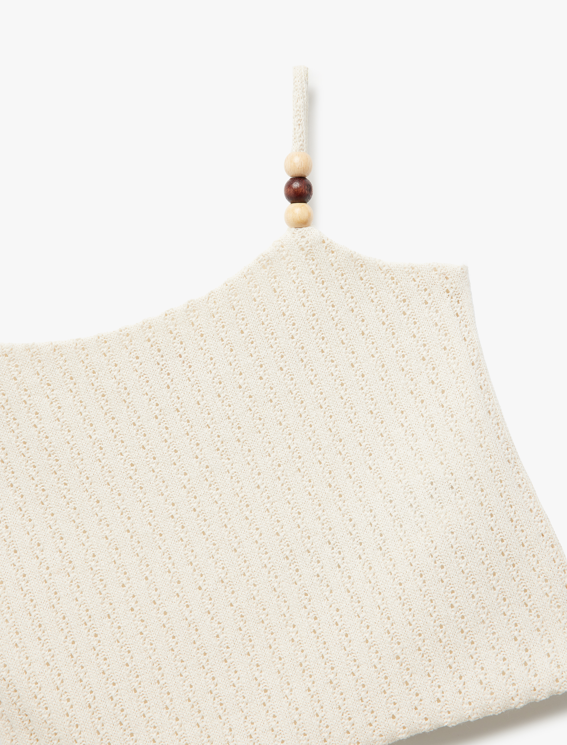  Kız Çocuk Boncuk Detaylı İnce Askılı Kolsuz Dokulu Crop Atlet