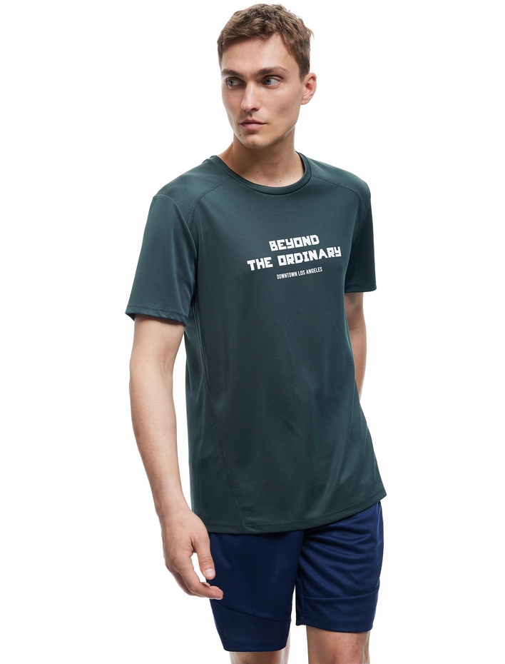  Kısa Kollu Baskılı Bisiklet Yaka Spor Tişört