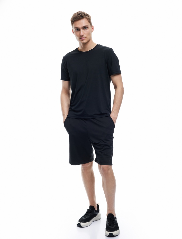  Kısa Kollu Regular Fit Bisiklet Yaka Basic Spor Tişört