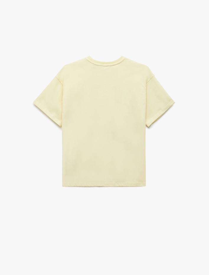 Kız Çocuk Snoopy Baskılı Bisiklet Yaka Kısa Kollu Pamuklu Lisanslı Tişört