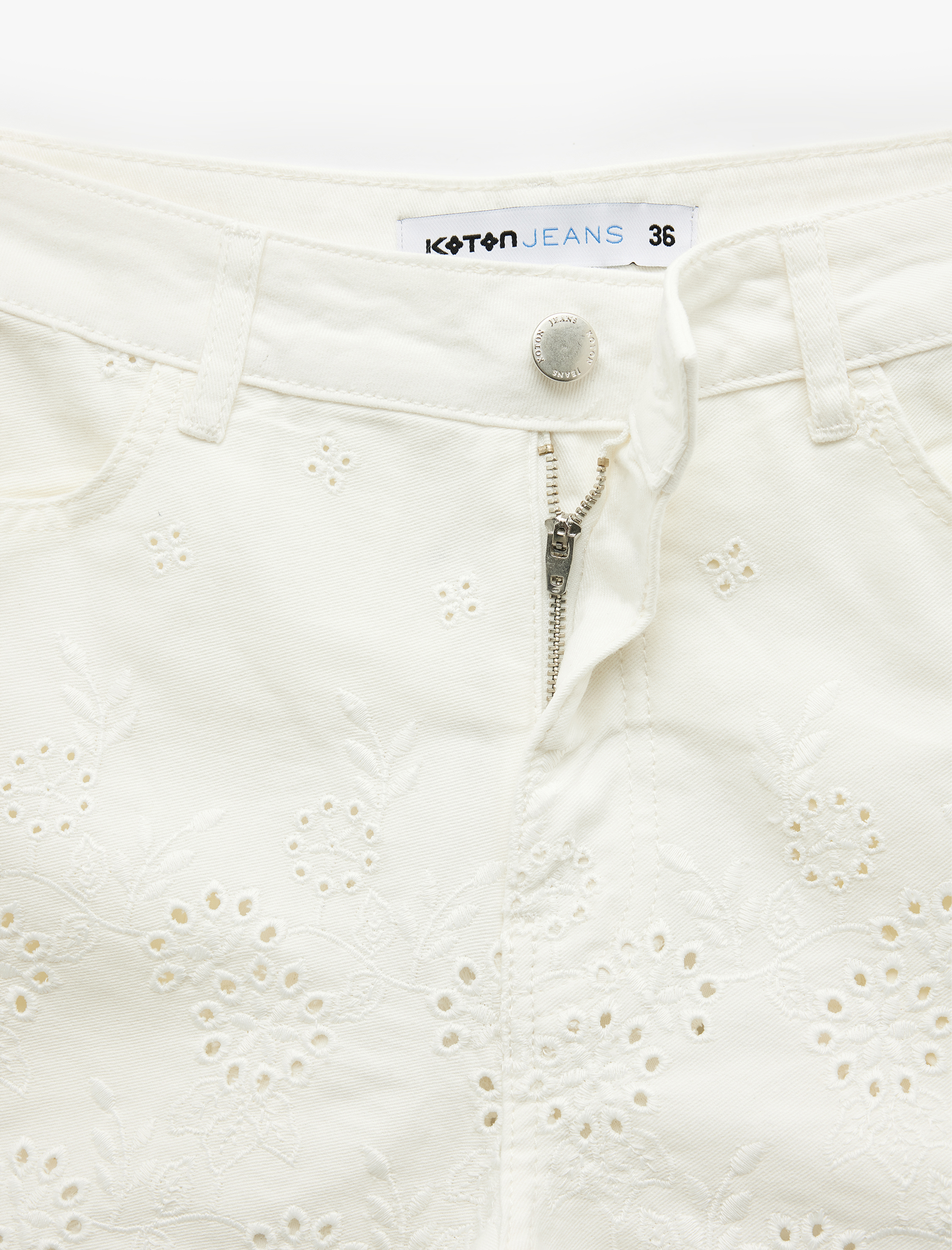   Pamuklu Brodeli Düşük Bel Şort