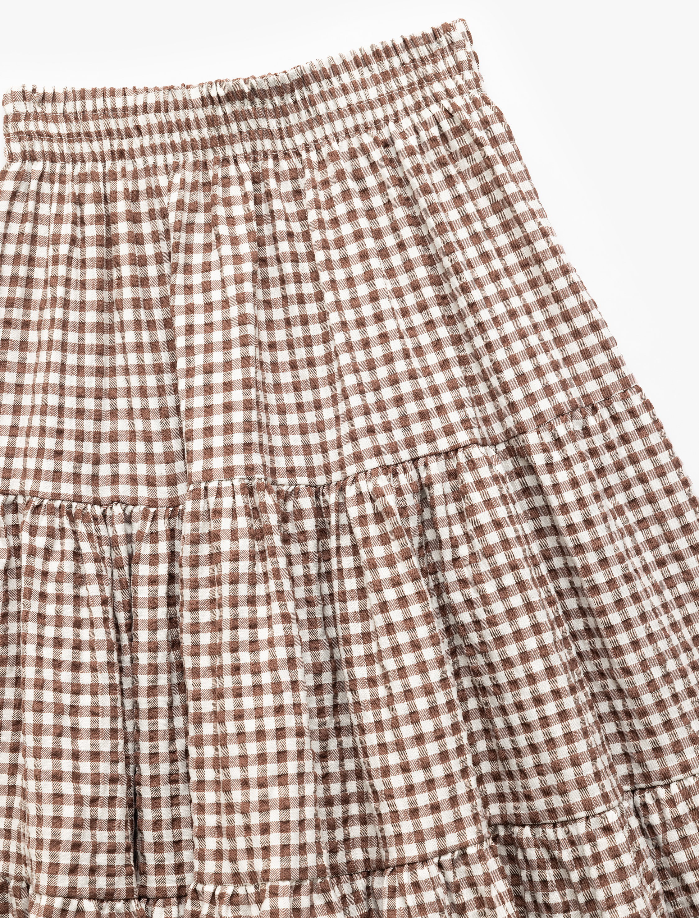  Kız Çocuk Beli Lastikli Kat Detaylı Rahat Kesim Pötikareli Etek