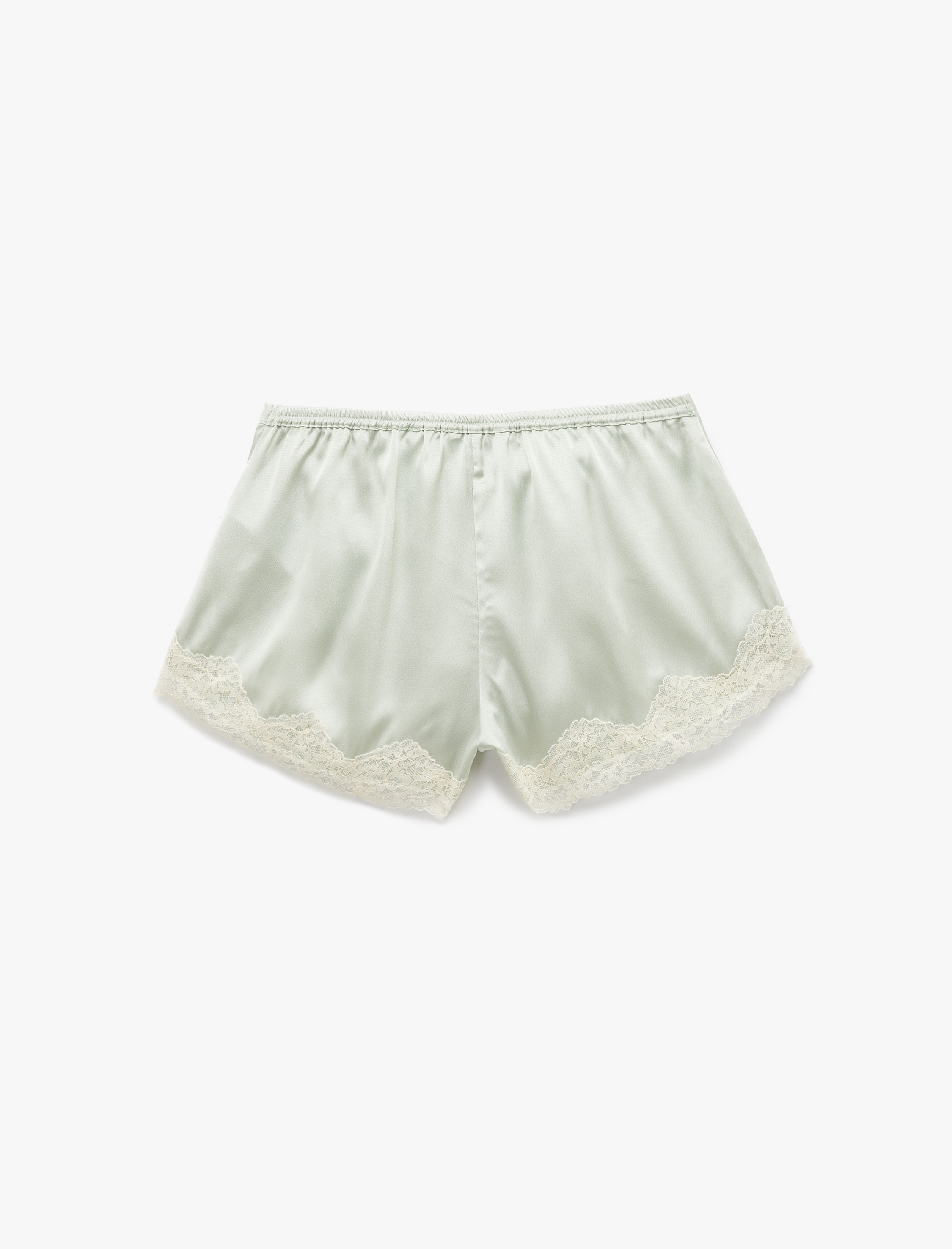   Oversize Dantel Detaylı Saten Şort Pijama Altı