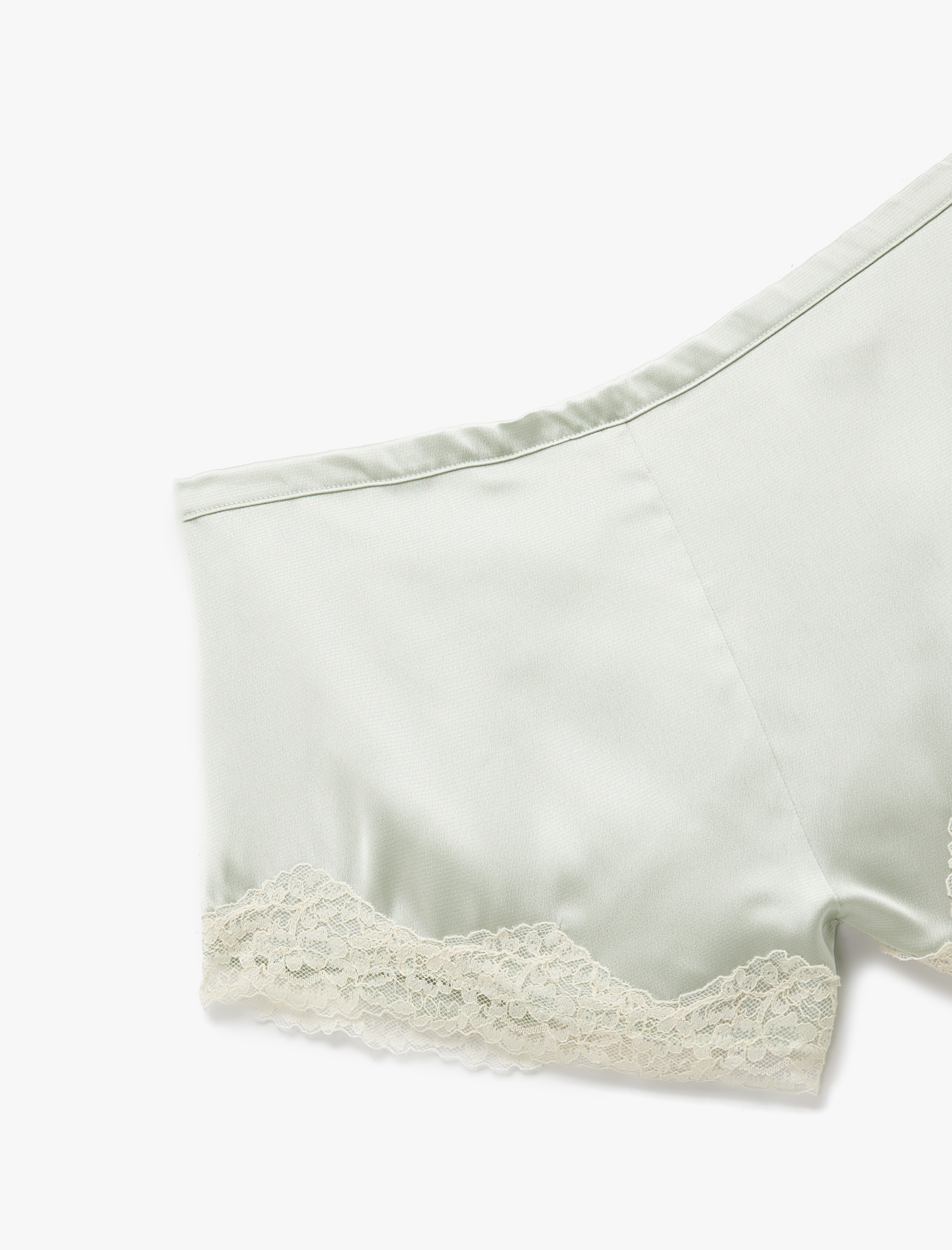   Oversize Dantel Detaylı Saten Şort Pijama Altı