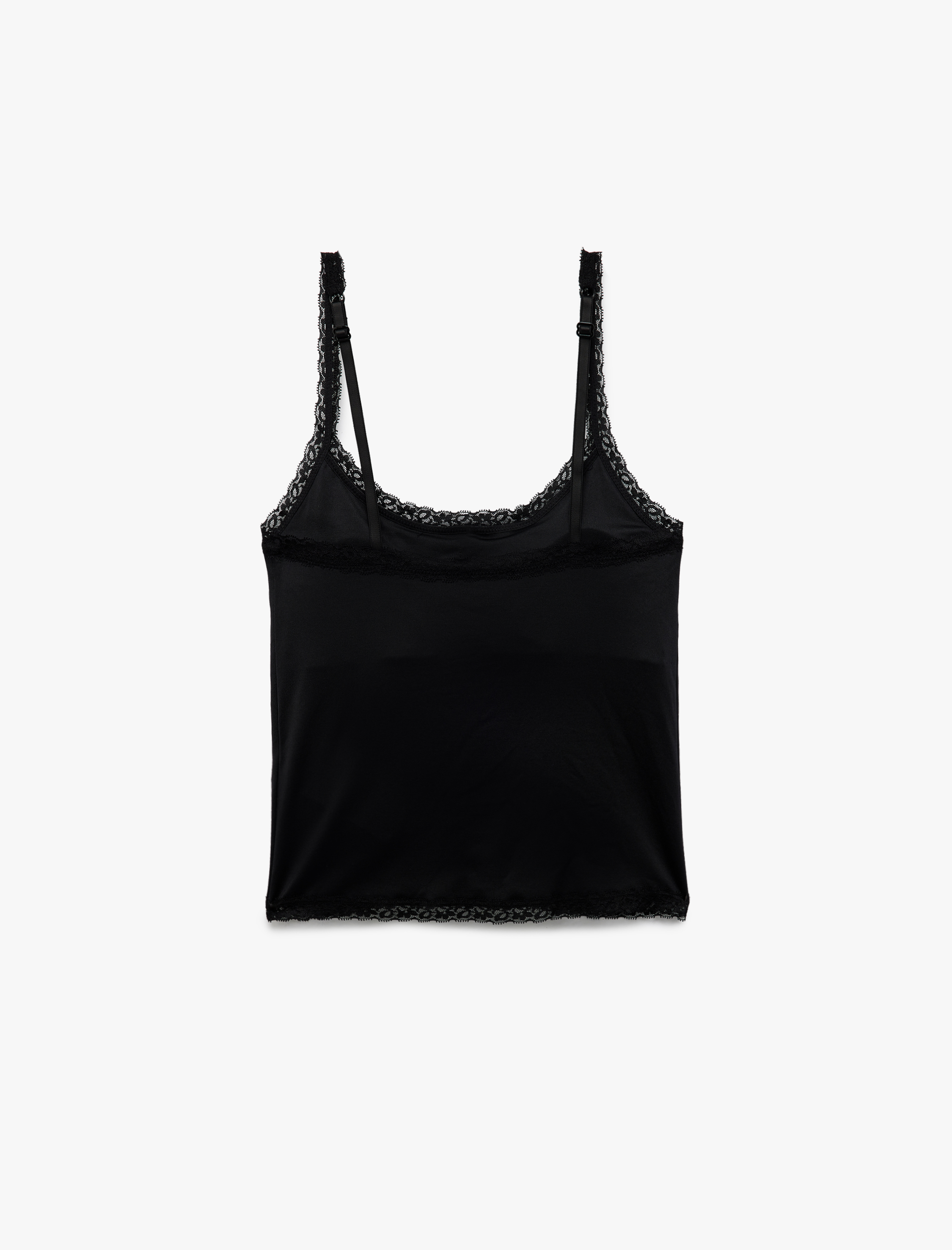   Dantel Detaylı İnce Askılı Crop Atlet