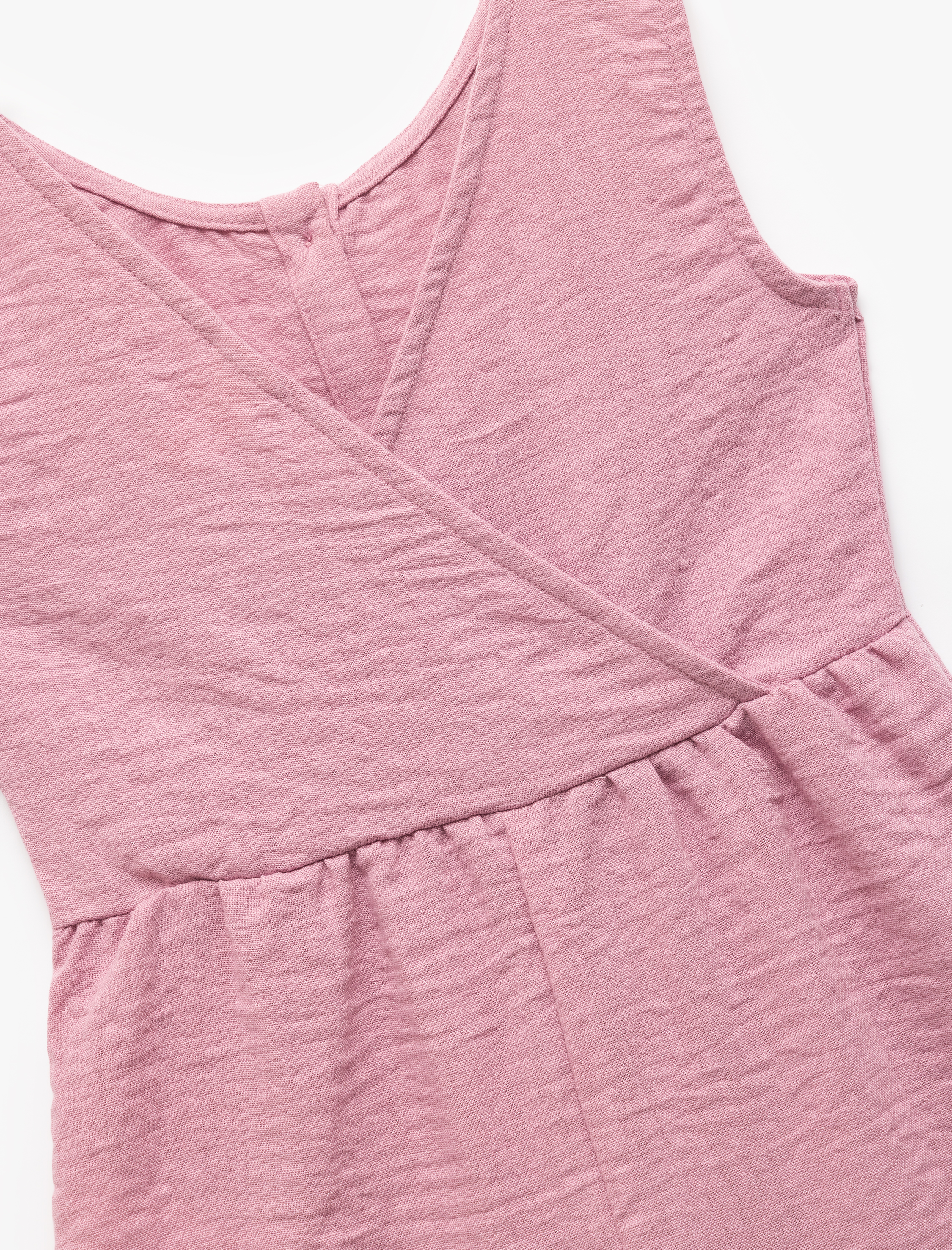  Kız Bebek Bisiklet Yaka Kolsuz Kruvaze Yaka Kısa Tulum