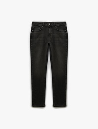 Normal Bel Pamuklu Cep Detaylı Slim Fit Jean Pantolon - Brad Jean