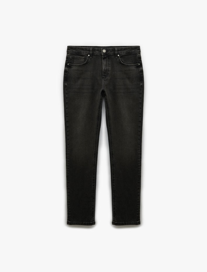  Normal Bel Pamuklu Cep Detaylı Slim Fit Jean Pantolon - Brad Jean