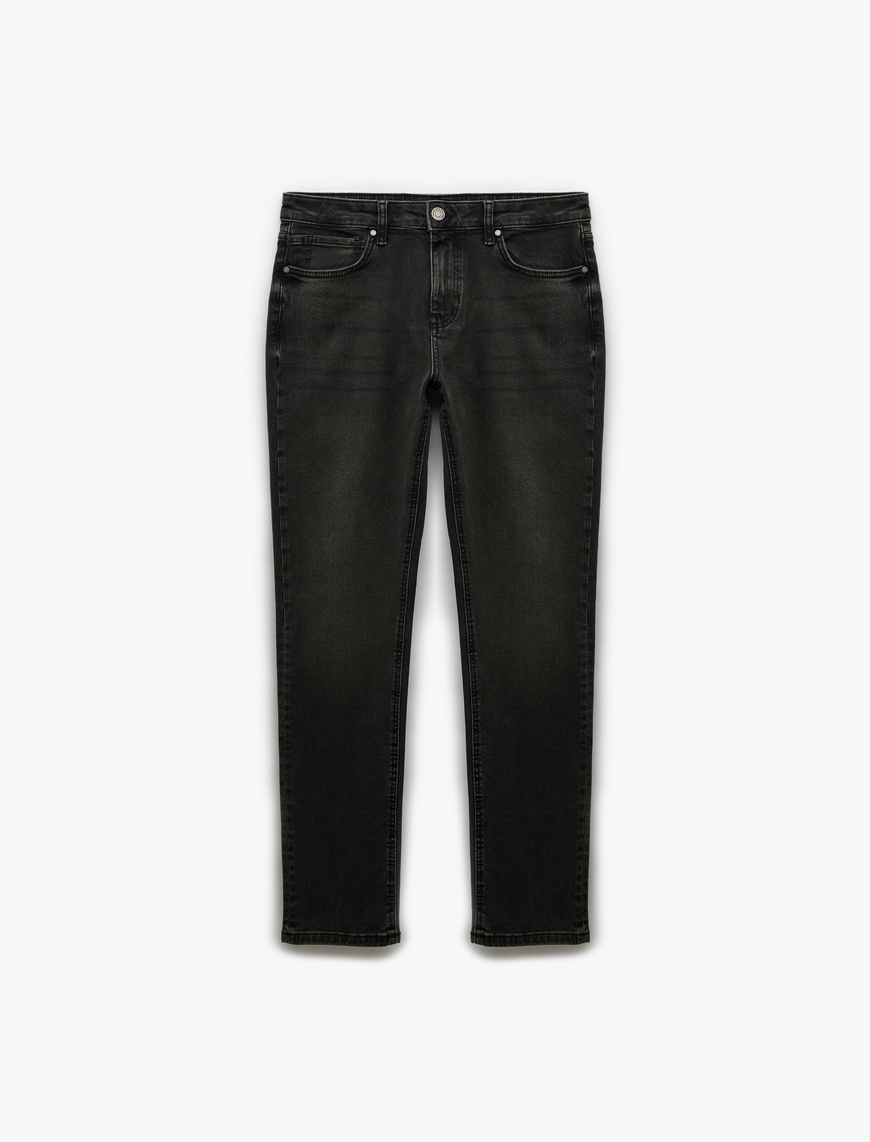   Normal Bel Pamuklu Cep Detaylı Slim Fit Jean Pantolon - Brad Jean