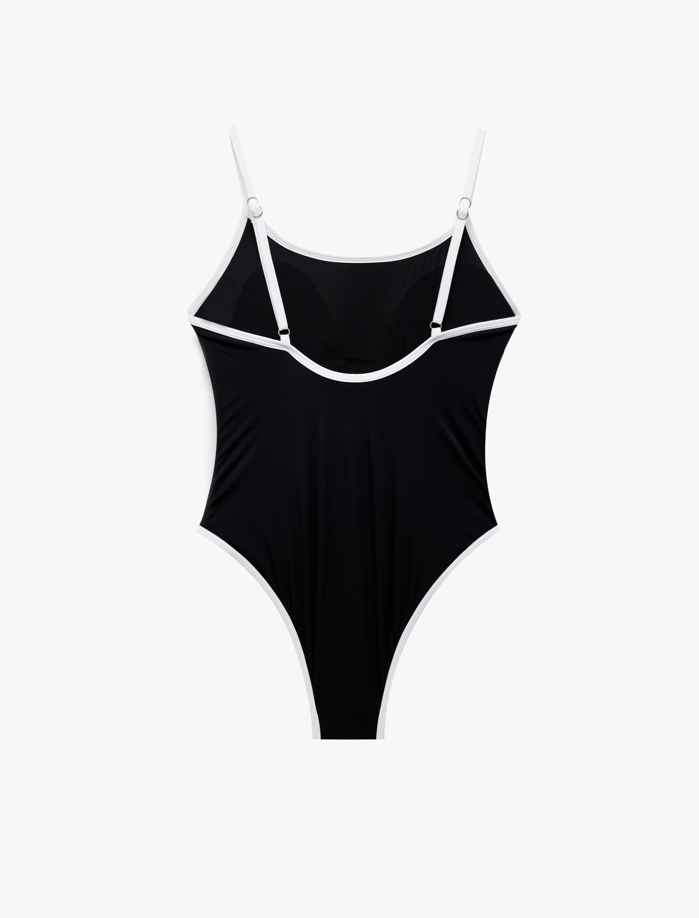   Renk Kontrastlı İnce Askılı Mayo