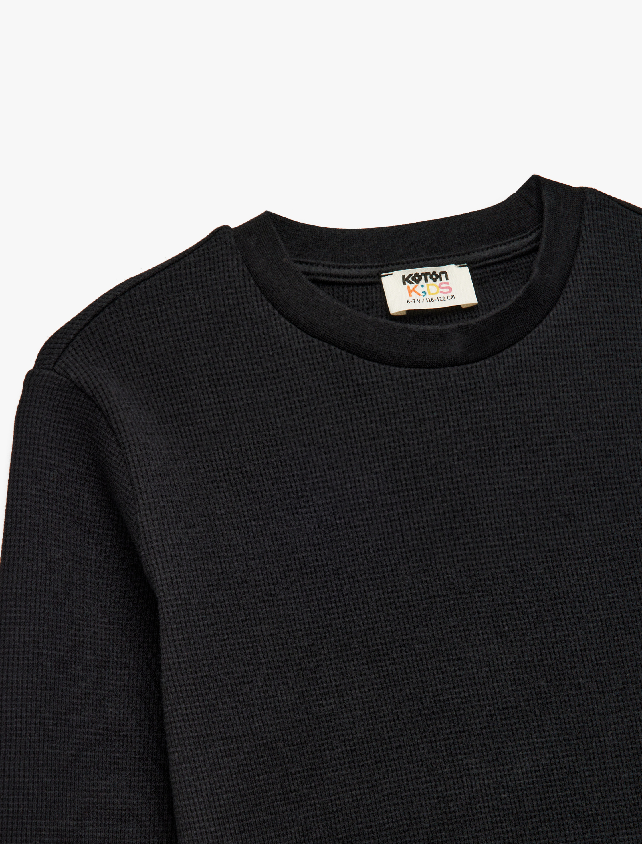  Erkek Çocuk Bisiklet Yaka Pamuklu Basic Uzun Kollu Basic Tişört