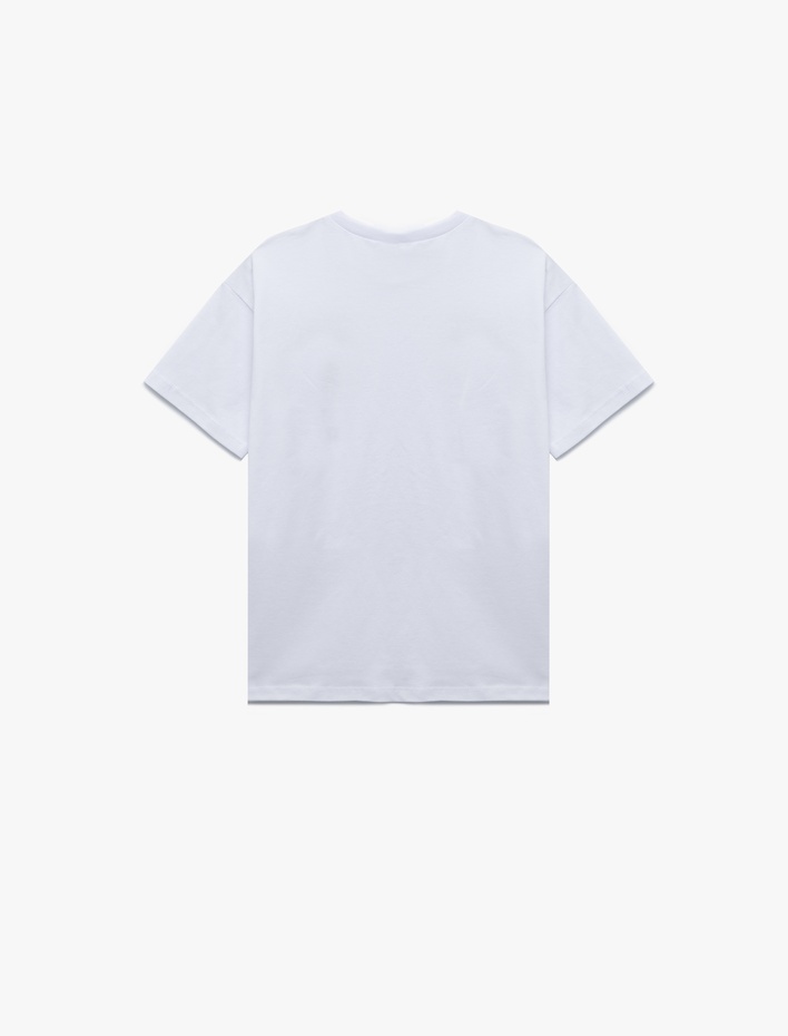 Erkek Çocuk Pamuklu Baskılı Kısa Kollu Bisiklet Yaka Oversize Tişört