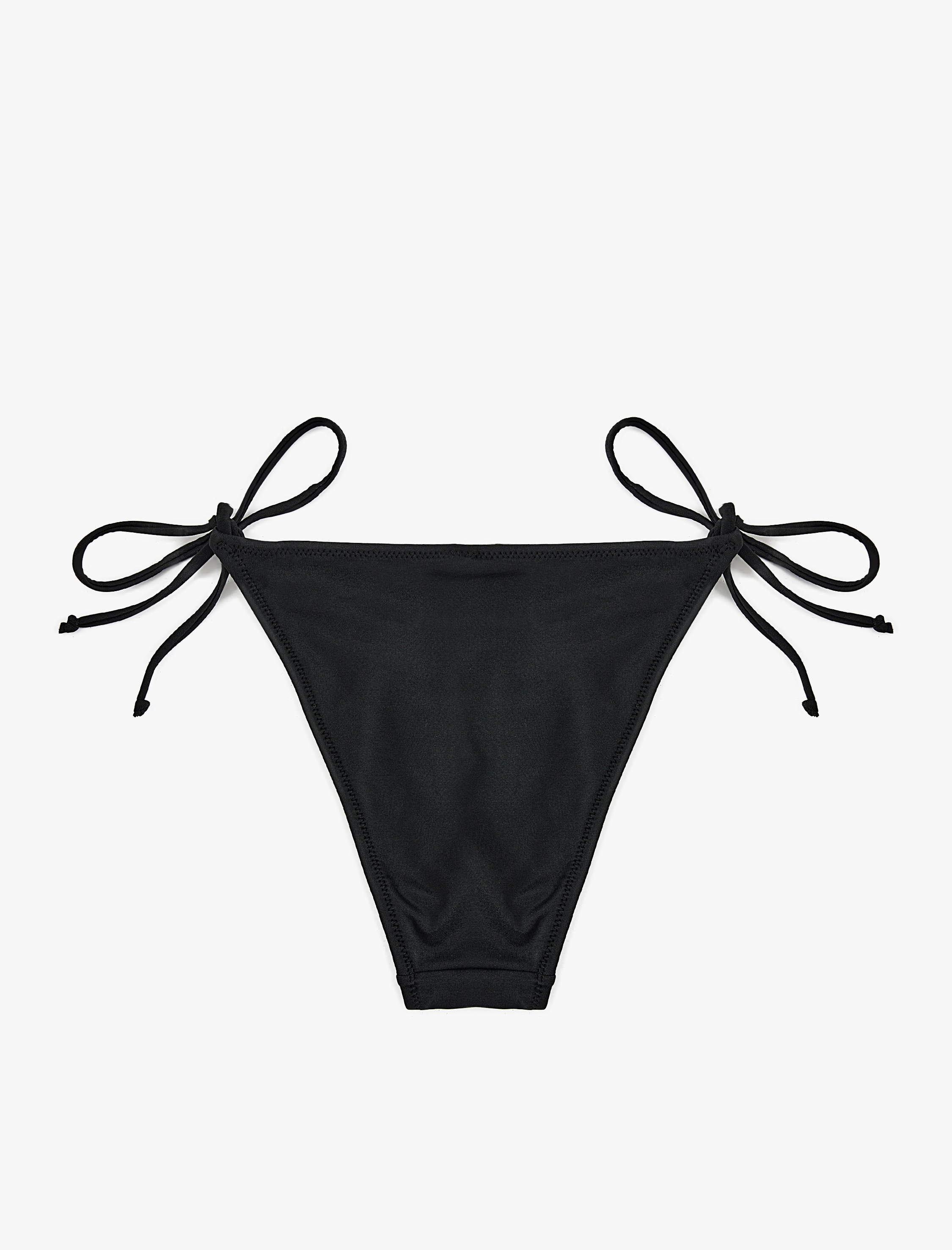   Taşlı Çiçek Aksesuar Detaylı Yanları Bağlamalı İpli Bikini Altı