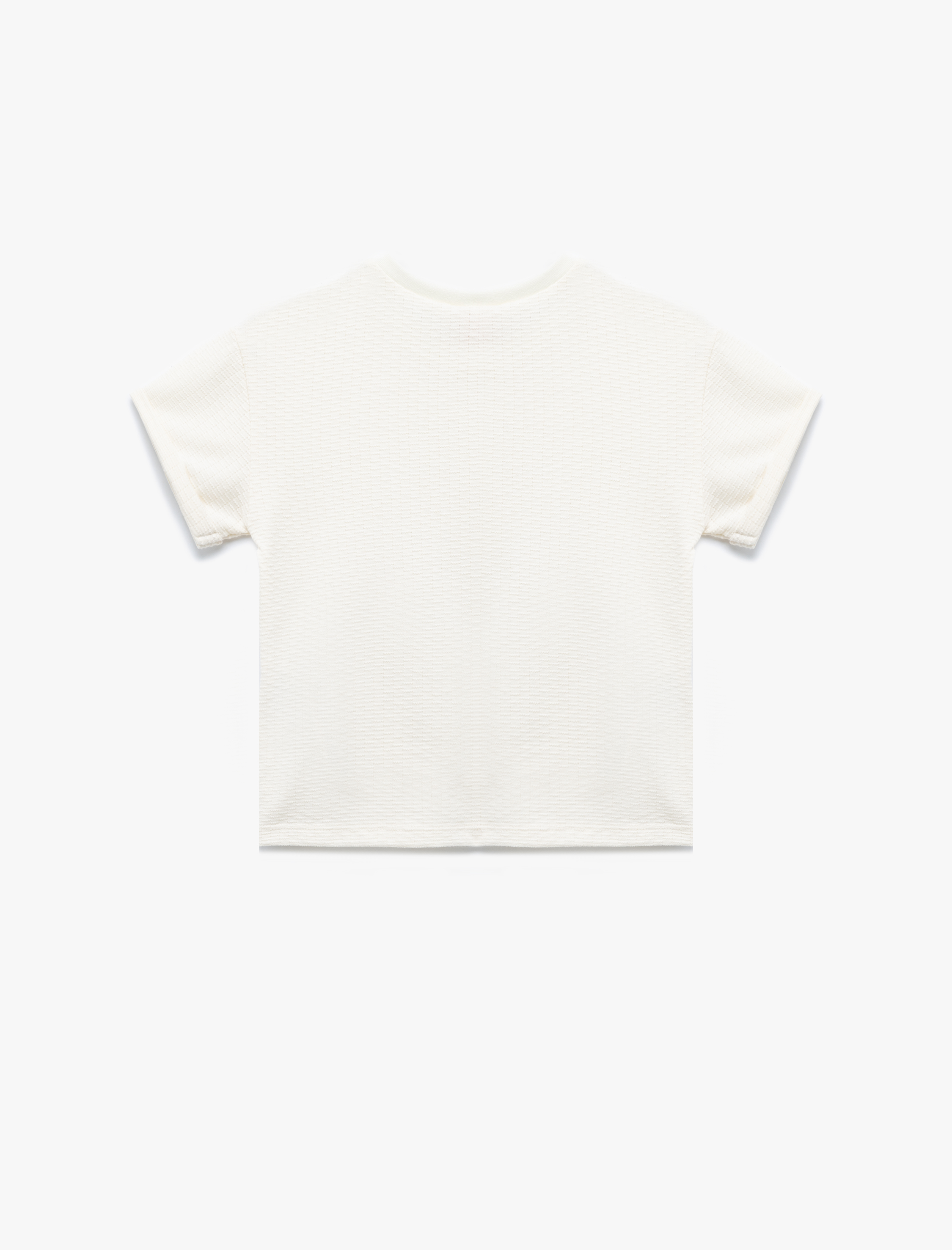  Erkek Bebek Bisiklet Yaka Kısa Kollu Dokulu Basic Tişört