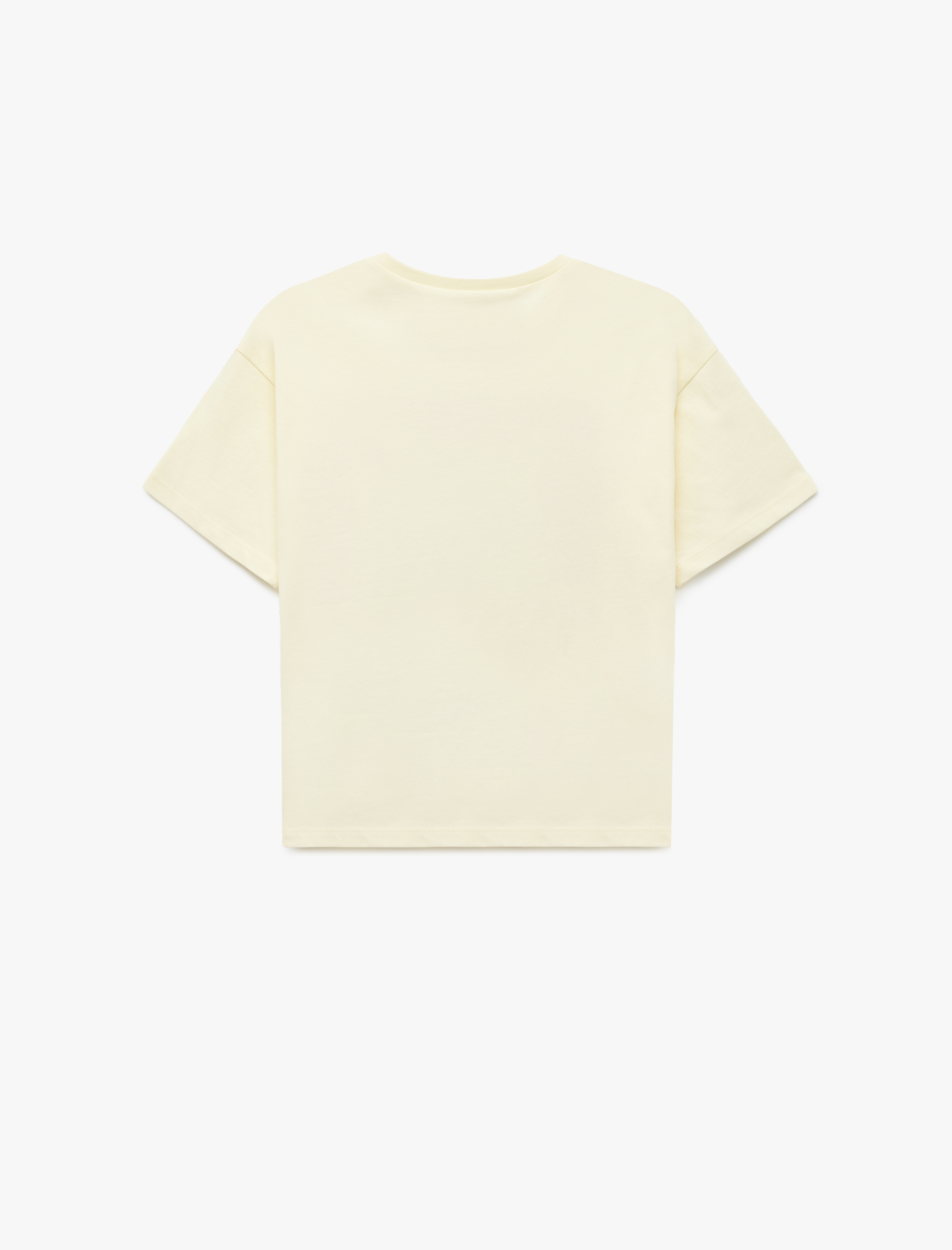  Kız Çocuk Pamuklu Kısa Kollu Bisiklet Yaka Baskılı Tişört