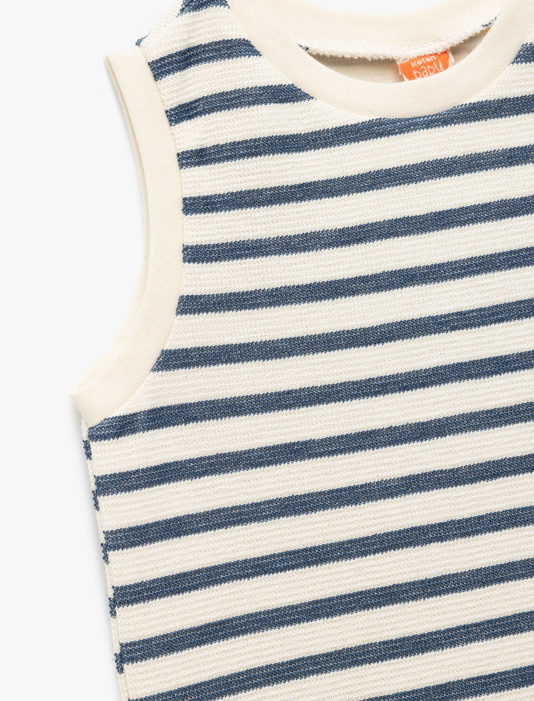  Erkek Bebek Pamuklu Bisiklet Yaka Çizgili Atlet