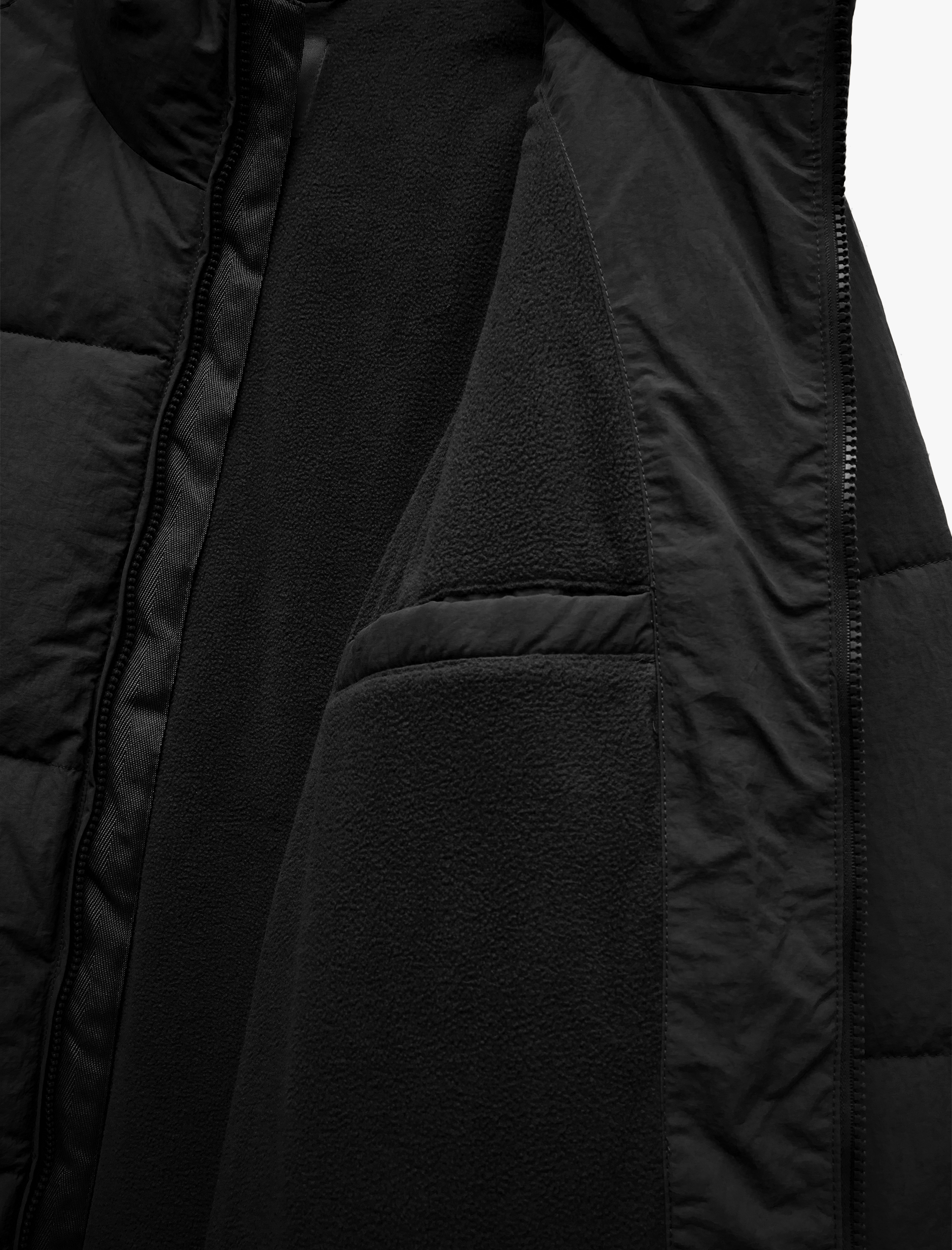 Dik Yaka Cep Detaylı Fermuarlı Kışlık Şişme Mont