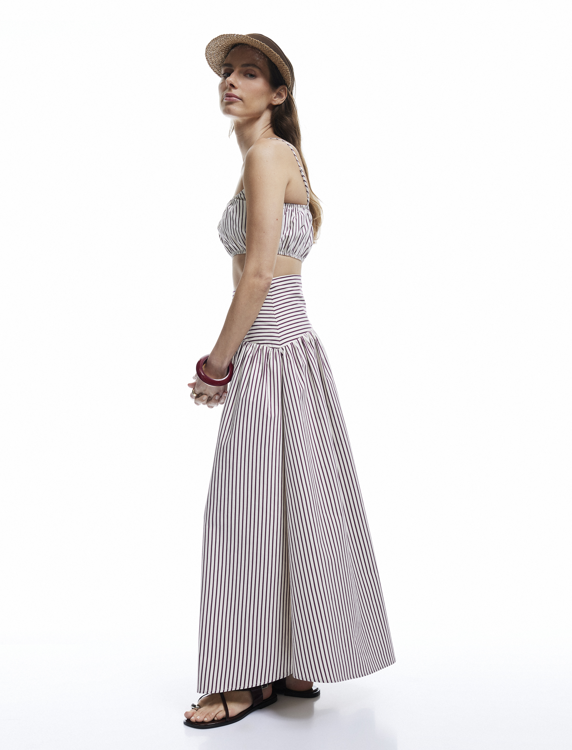   Koton X Melis Ağazat - Gabardin Kumaş Belden Oturtma Detaylı Uzun Kloş Etek